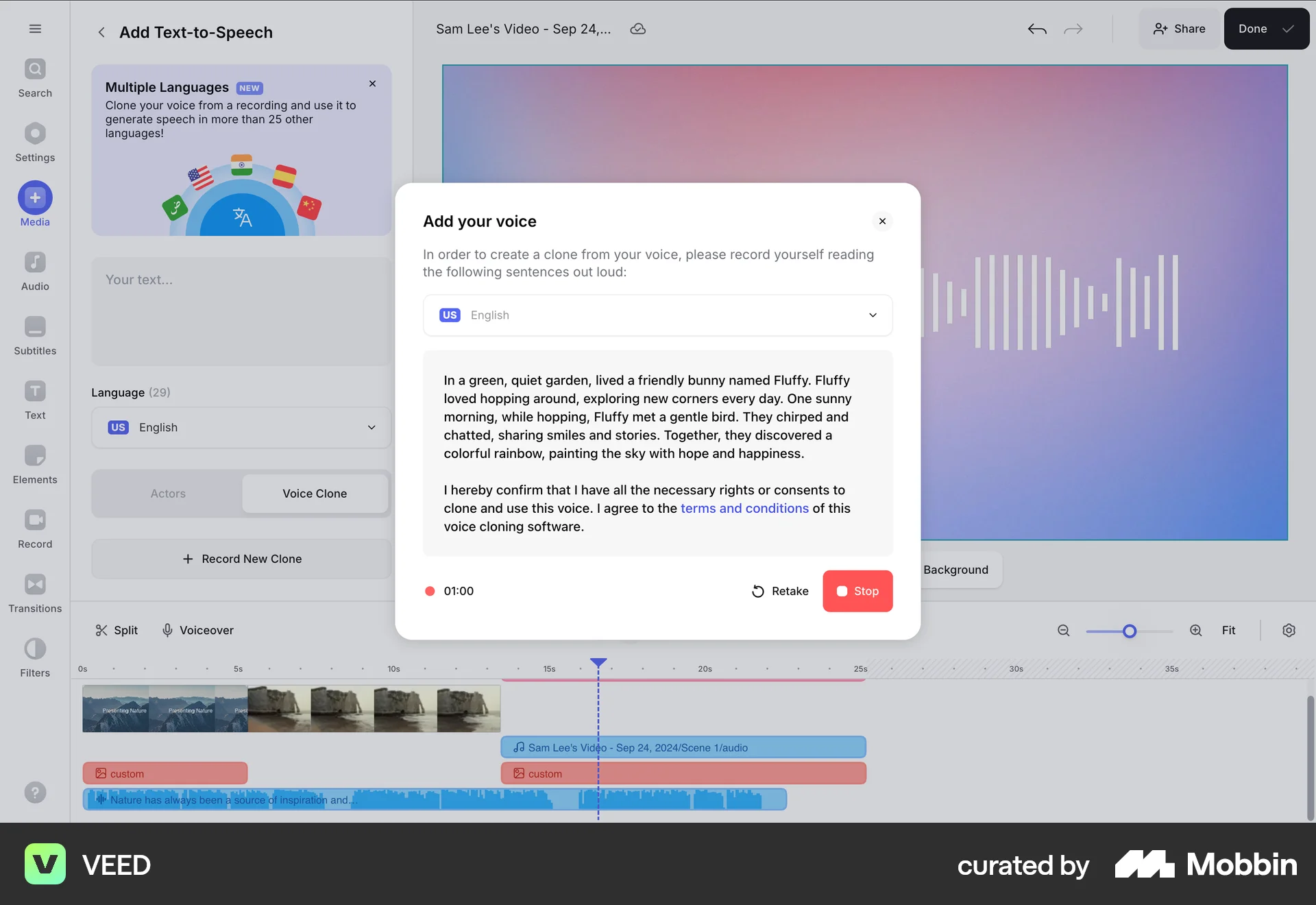 VEED Web Audio & Video Recorder screen