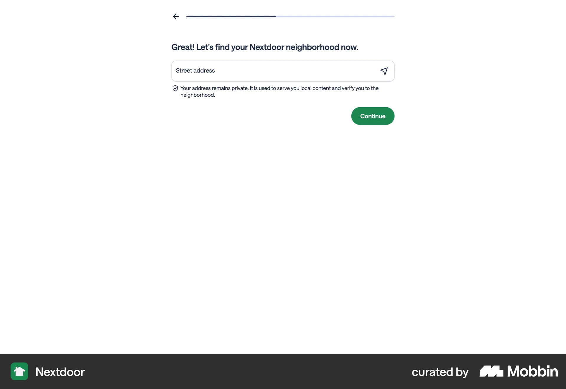 Nextdoor Web News App screen
