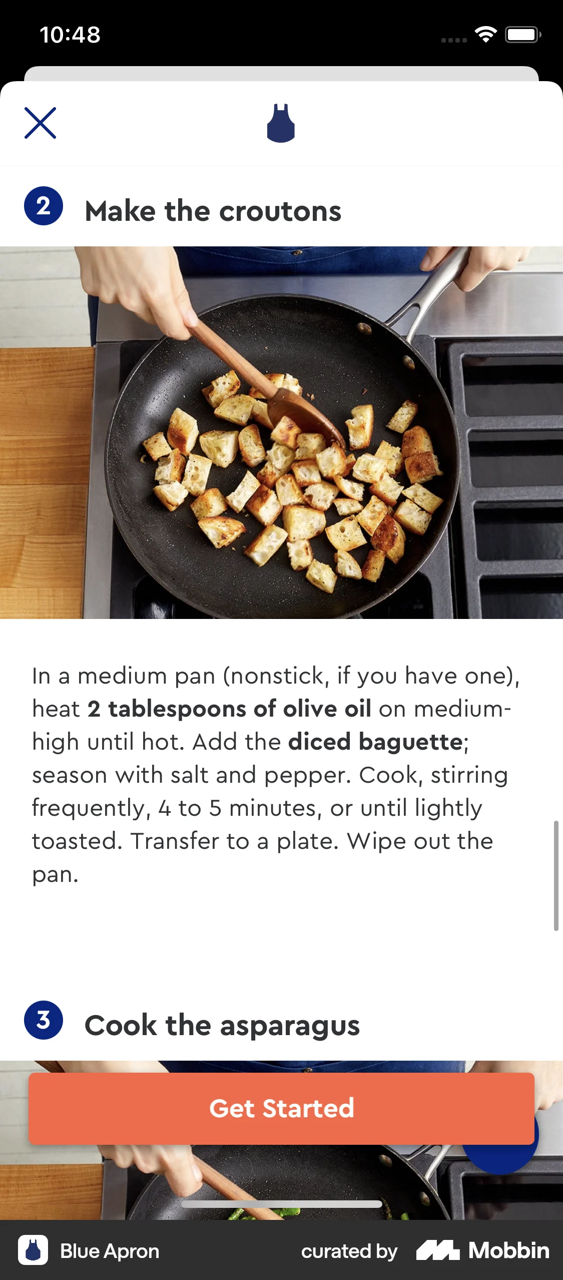 Blue Apron iOS Recipe Detail screen