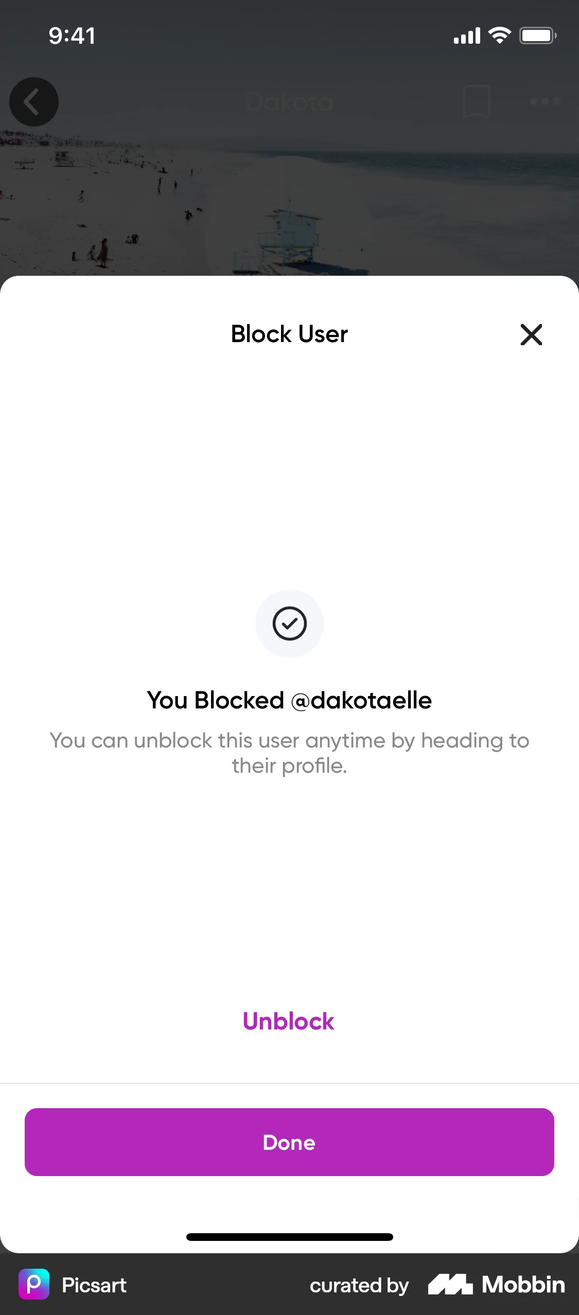 Picsart iOS Ban & Block screen