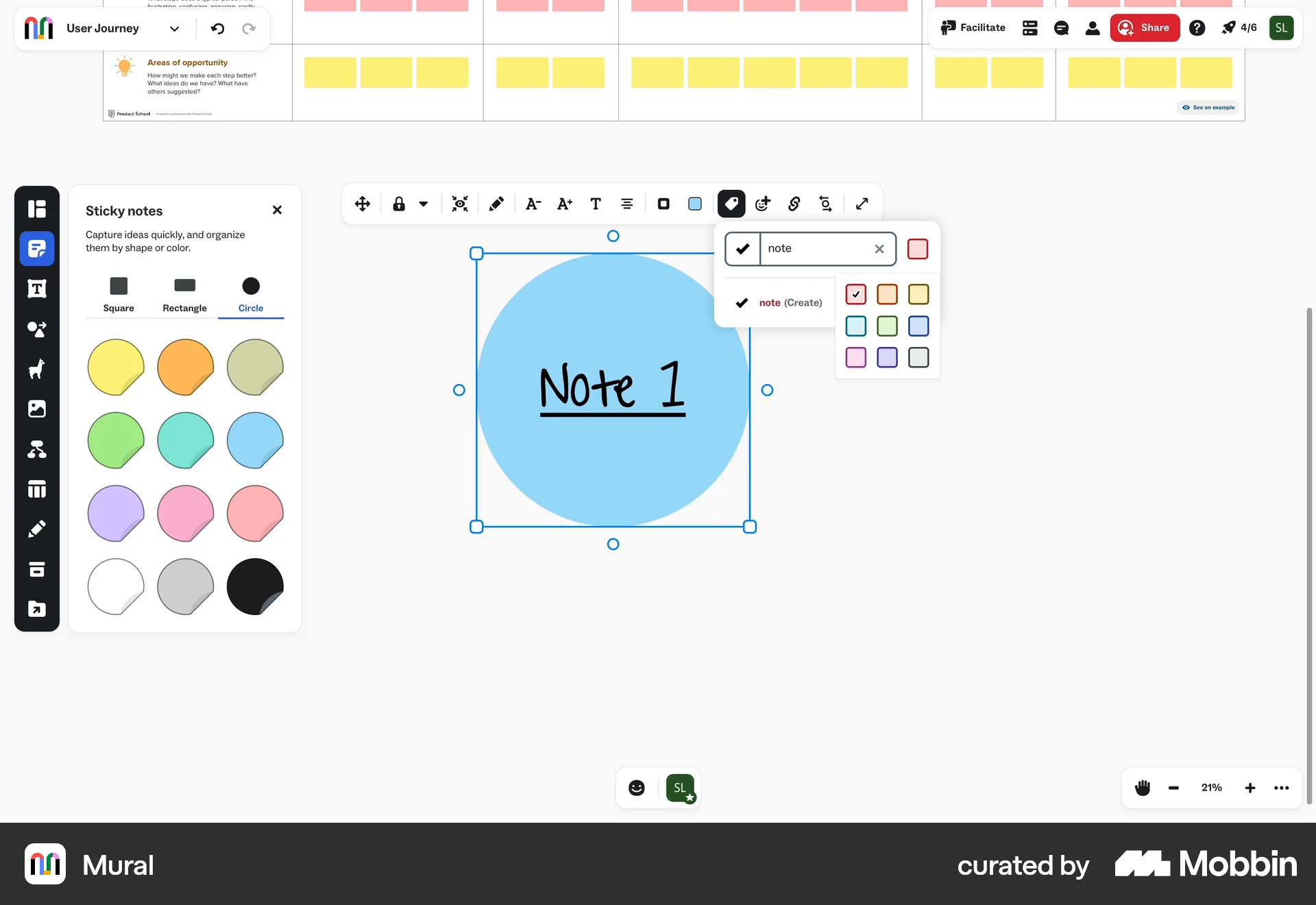Mural Web screen containing Select UI element