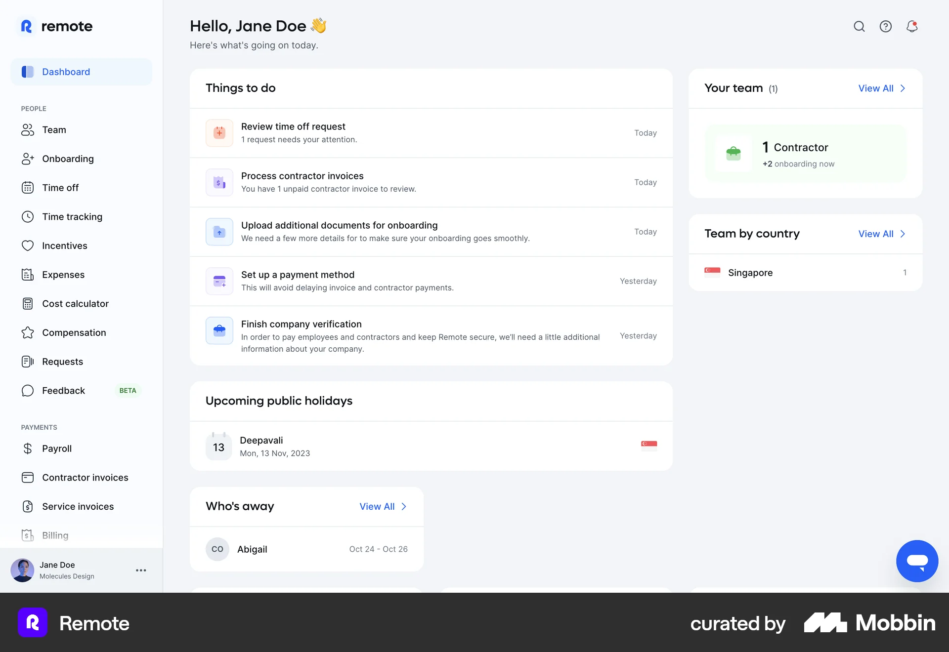 Remote Web Home screen
