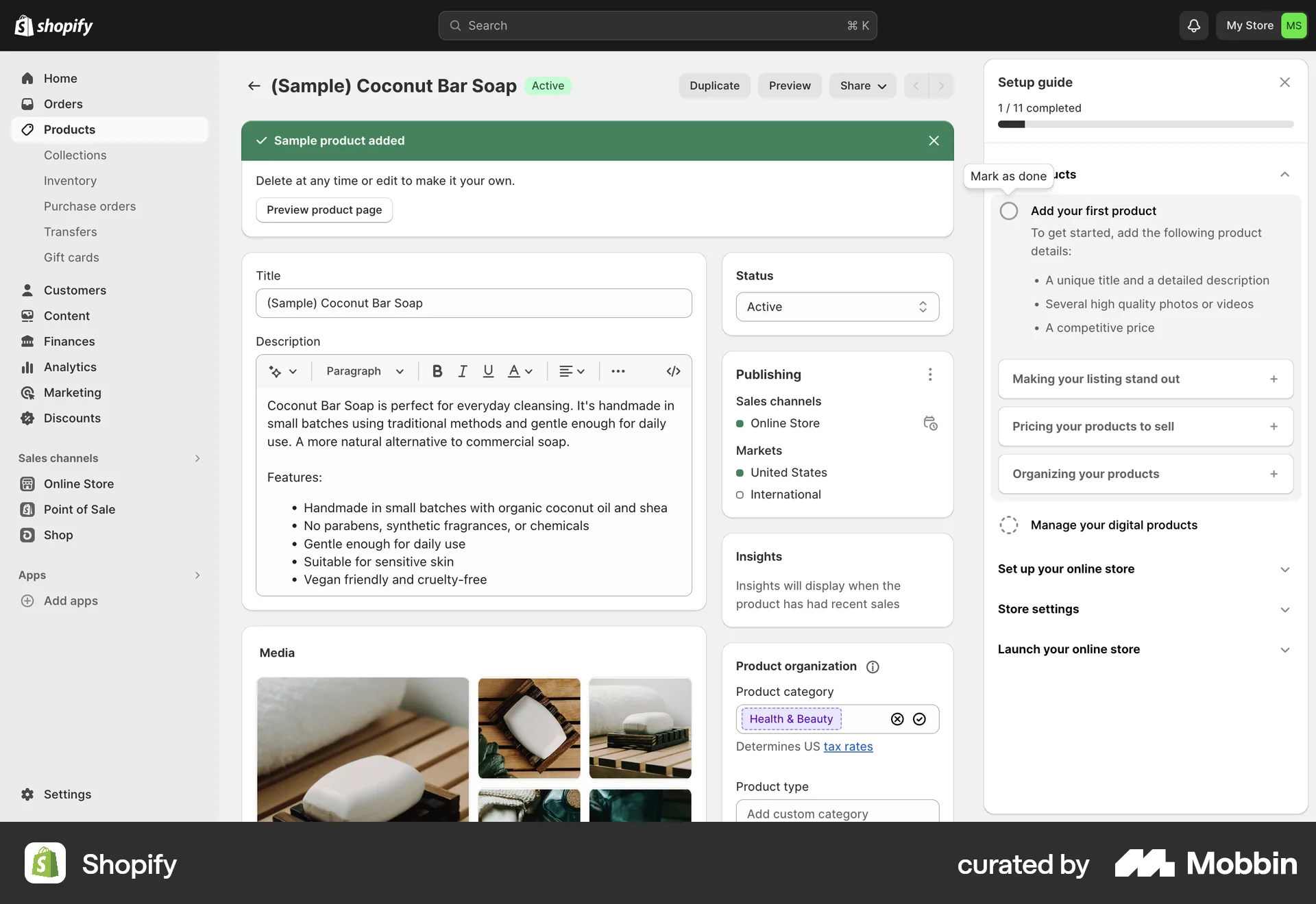 Shopify Web Other Action screen