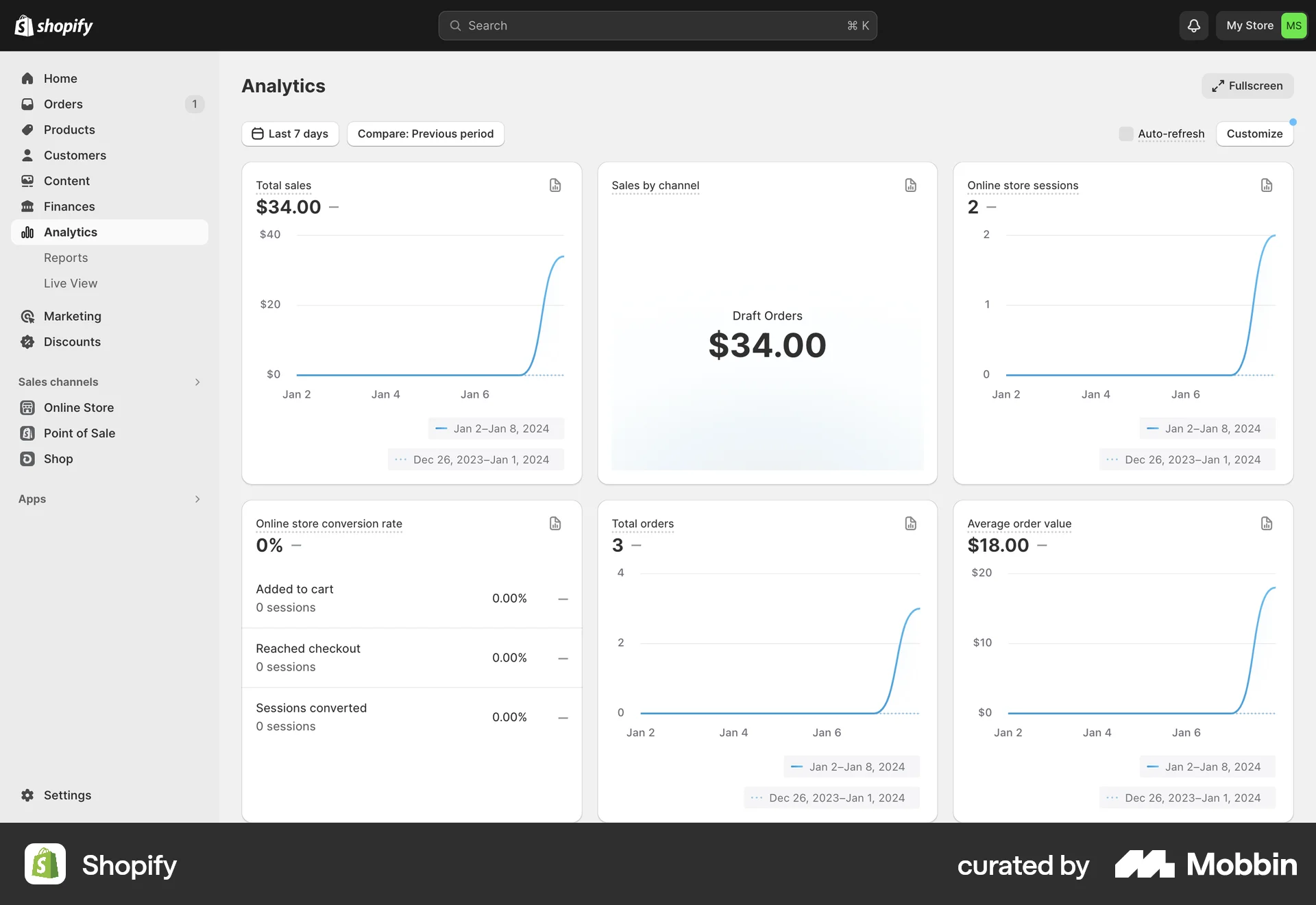 Shopify Web CRM App screen