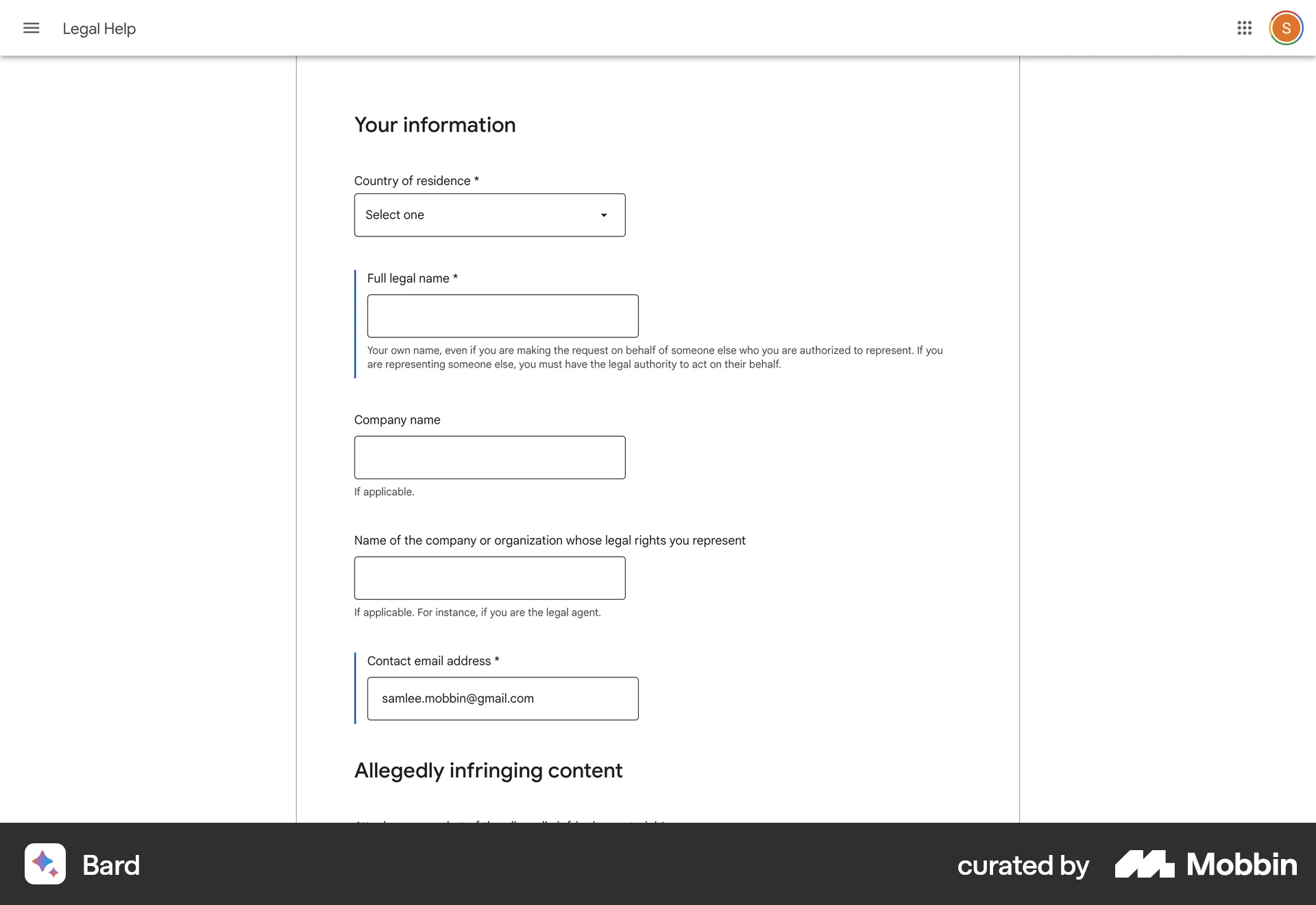 Google Gemini Web Flag & Report screen