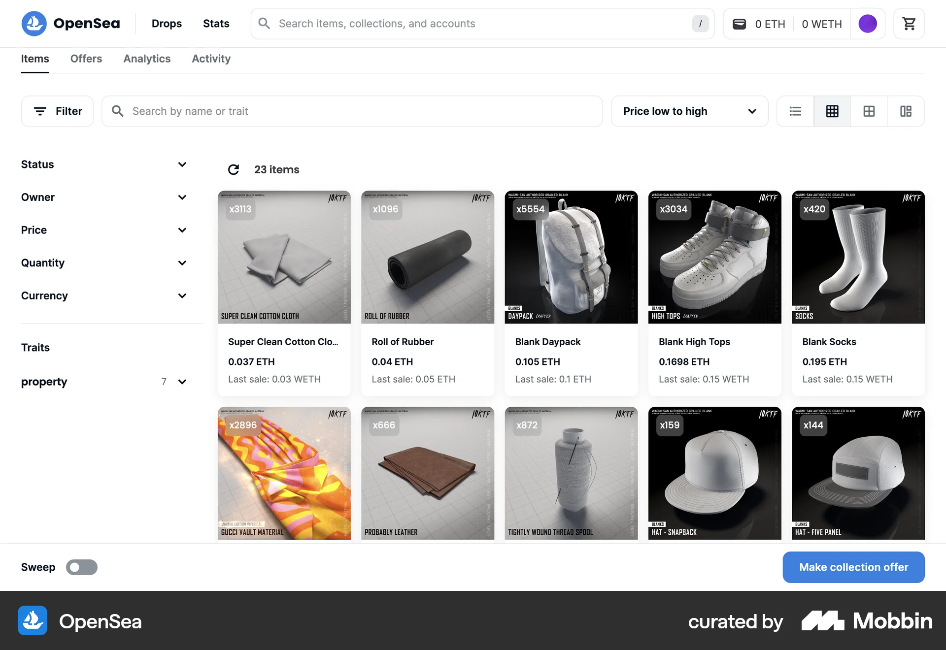 OpenSea Web Shop & Storefront screen