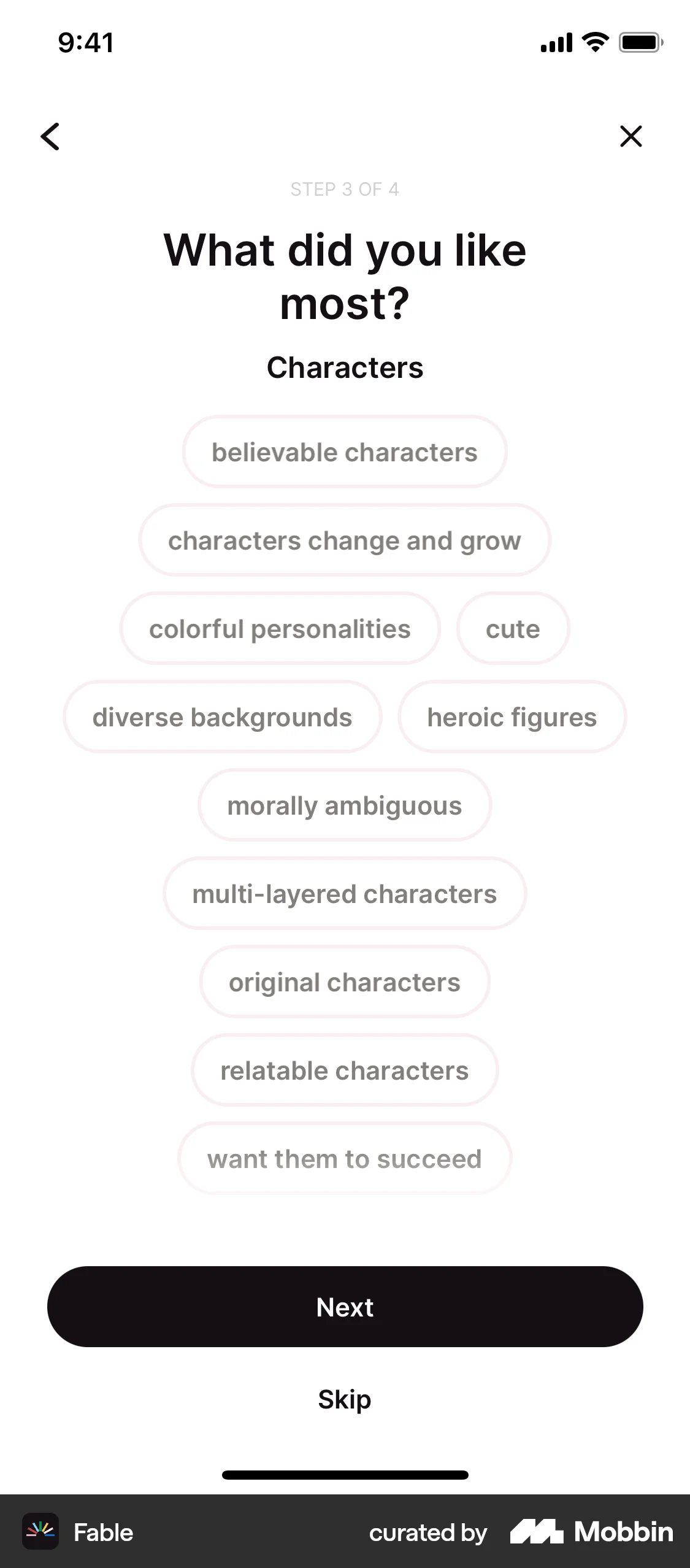 Fable iOS Reviews & Ratings screen