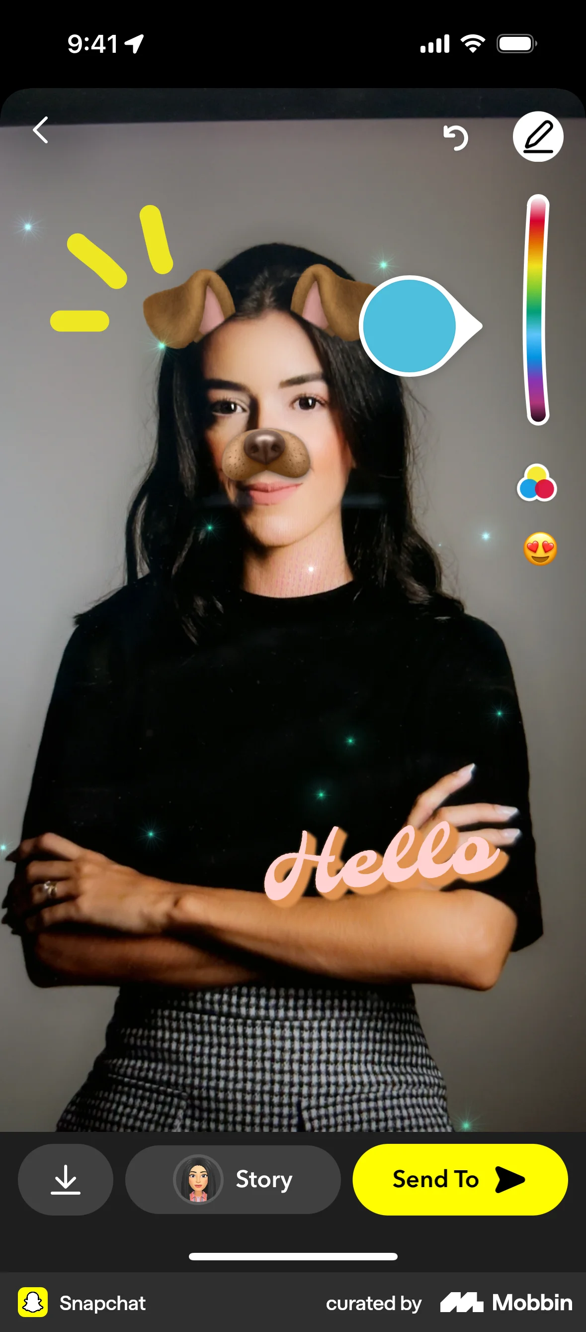 Snapchat iOS screen containing Tooltip UI element