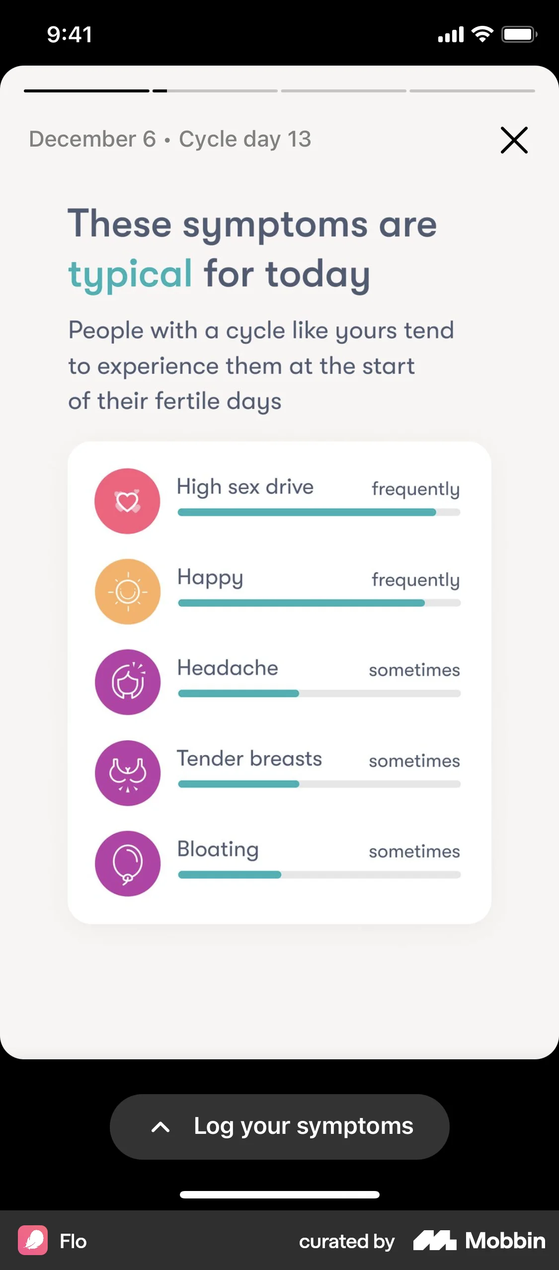 Flo iOS Stories screen