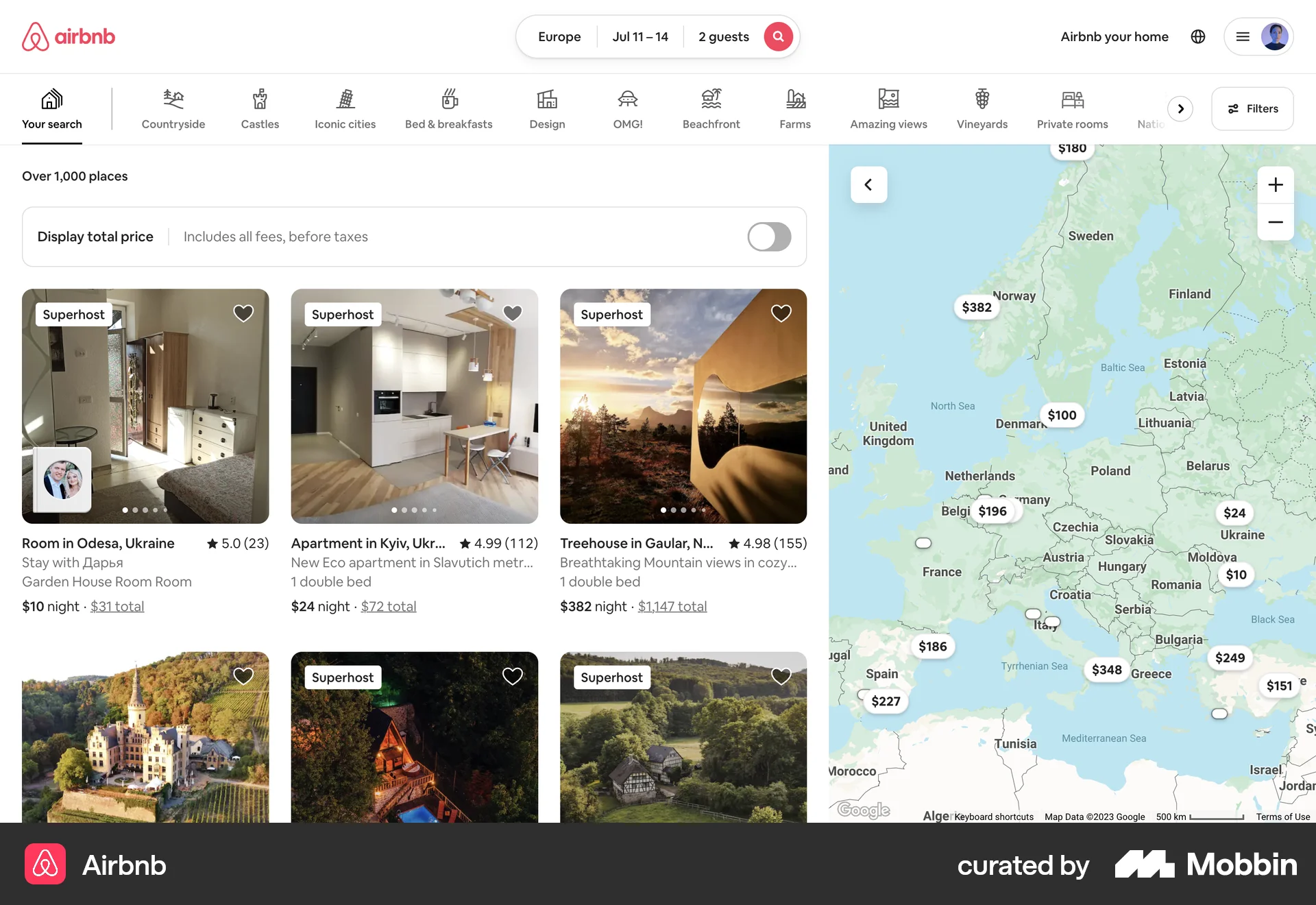 Airbnb Web Real Estate App screen