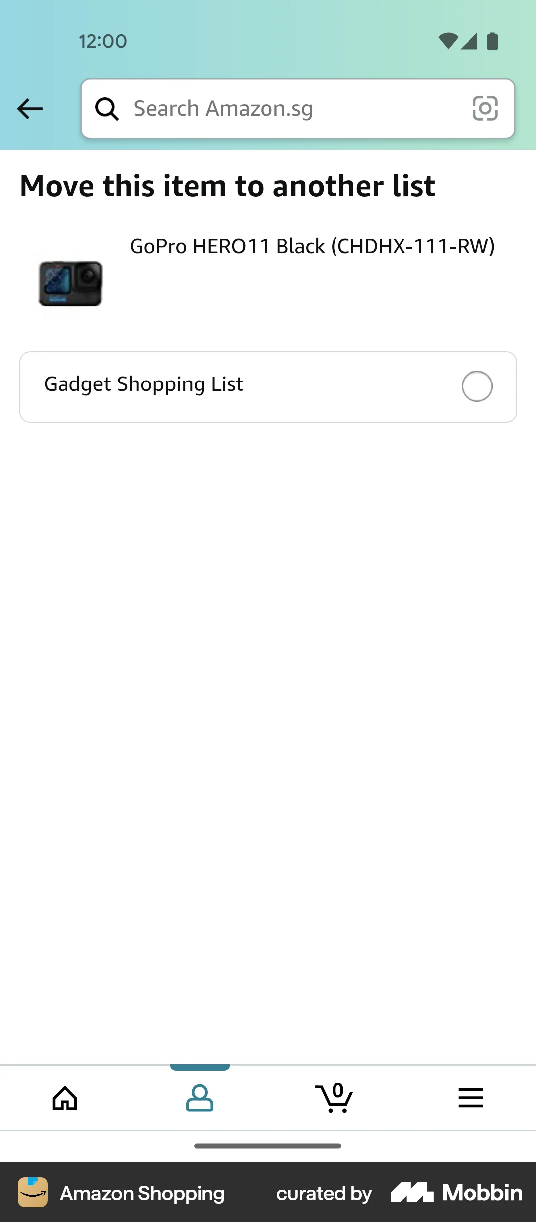 Amazon Shopping Android Move screen