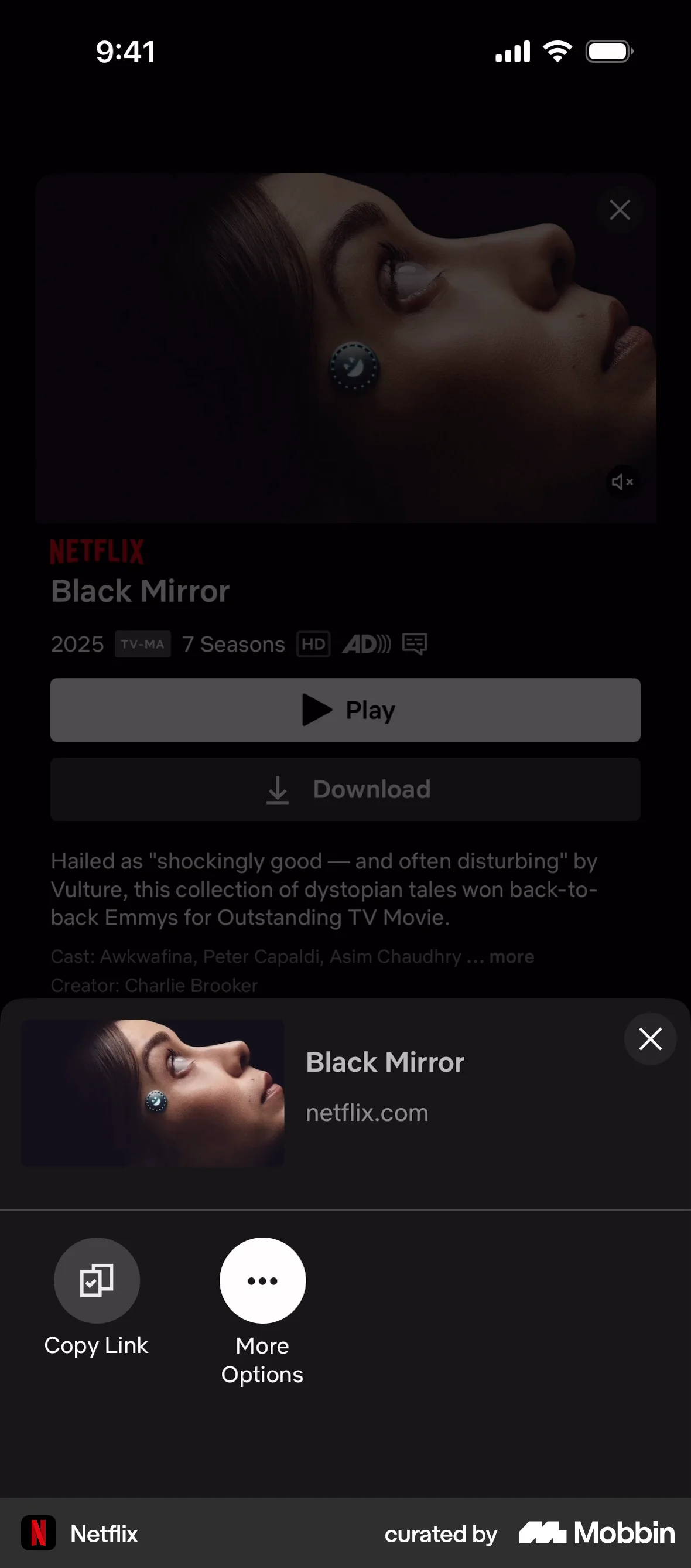 Netflix iOS screen containing Button UI element