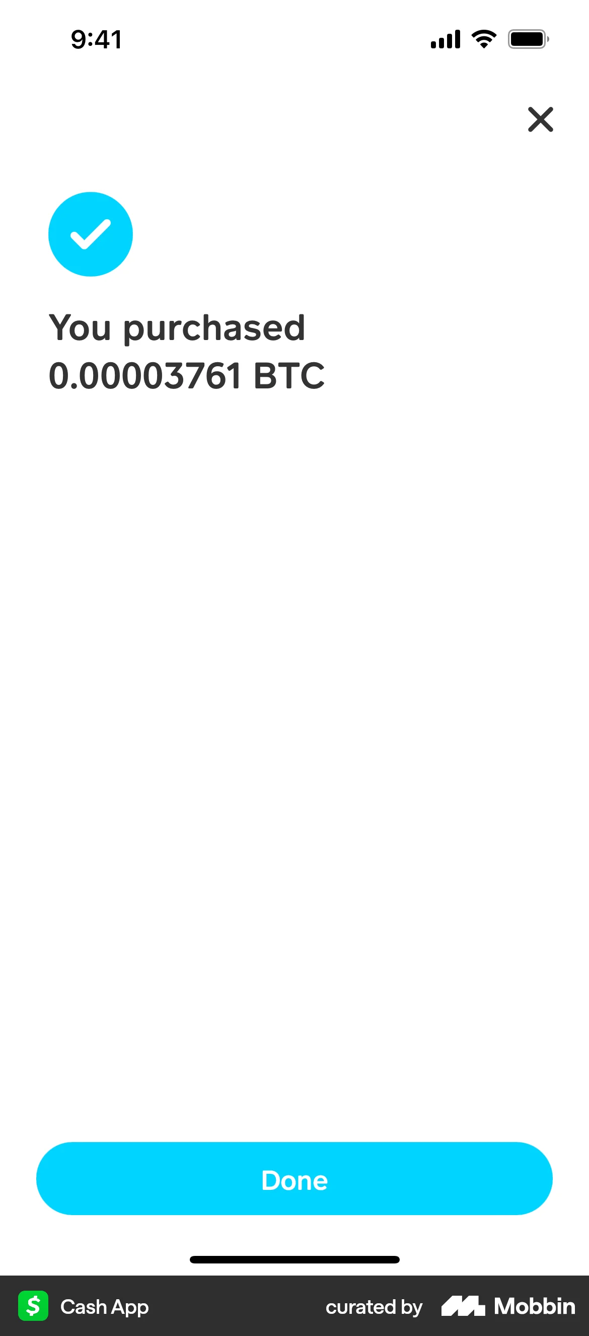 Cash App iOS Order Confirmation screen