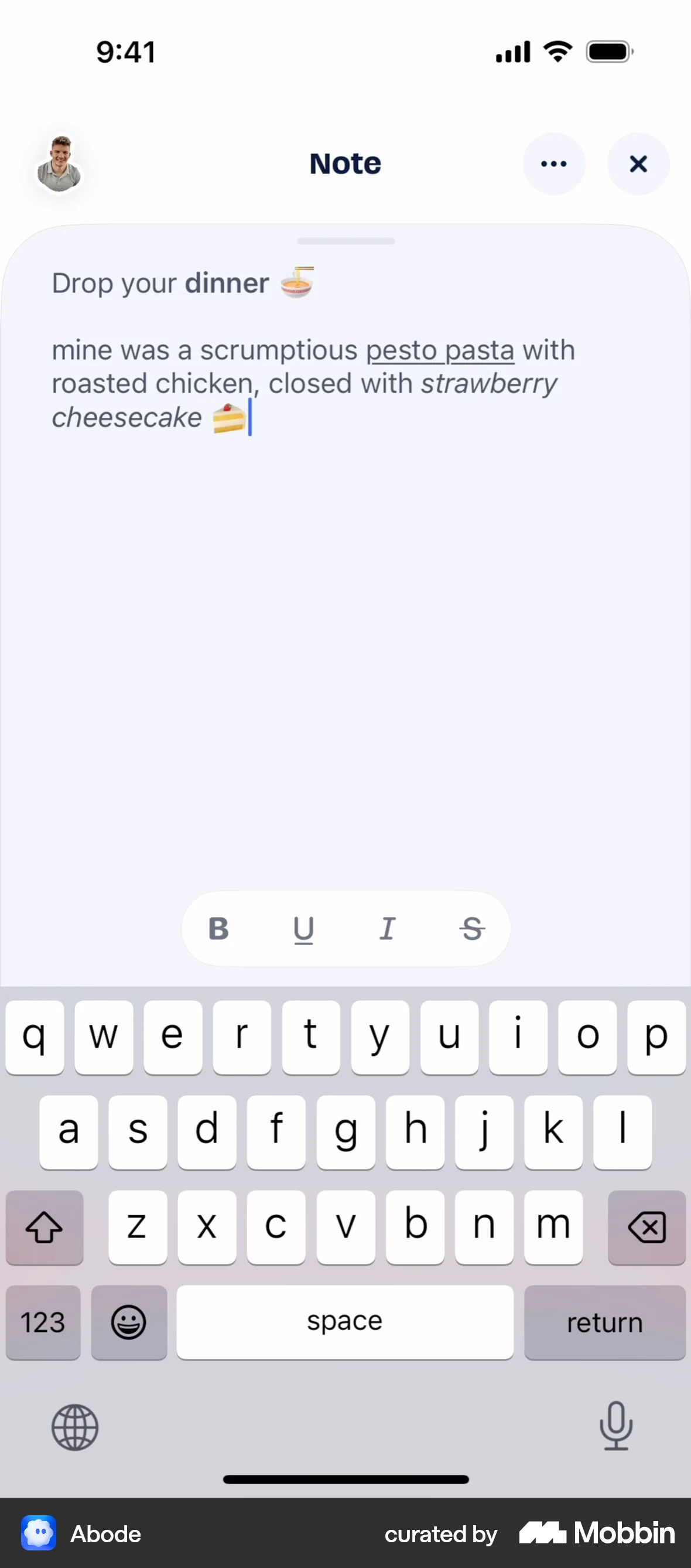 Abode iOS screen containing Text Field UI element