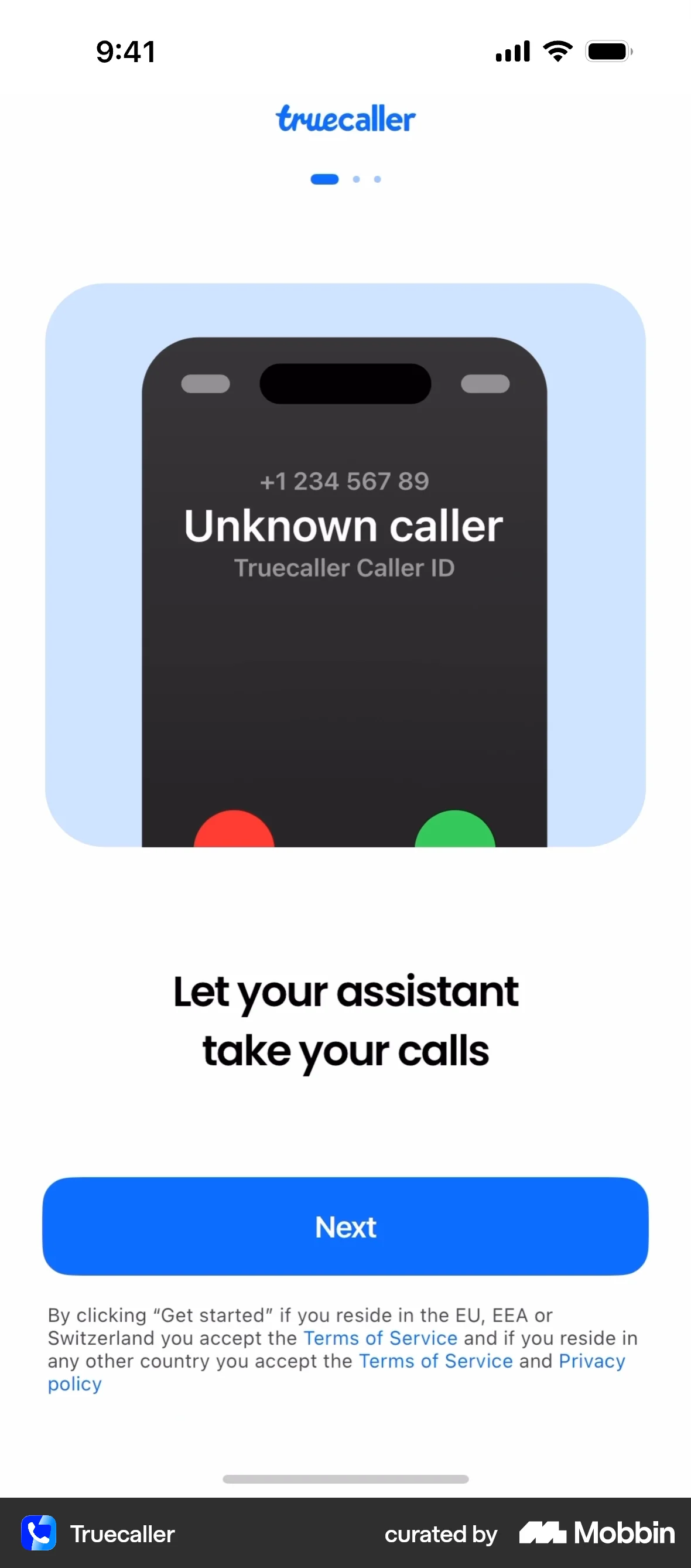 Truecaller Onboarding screen