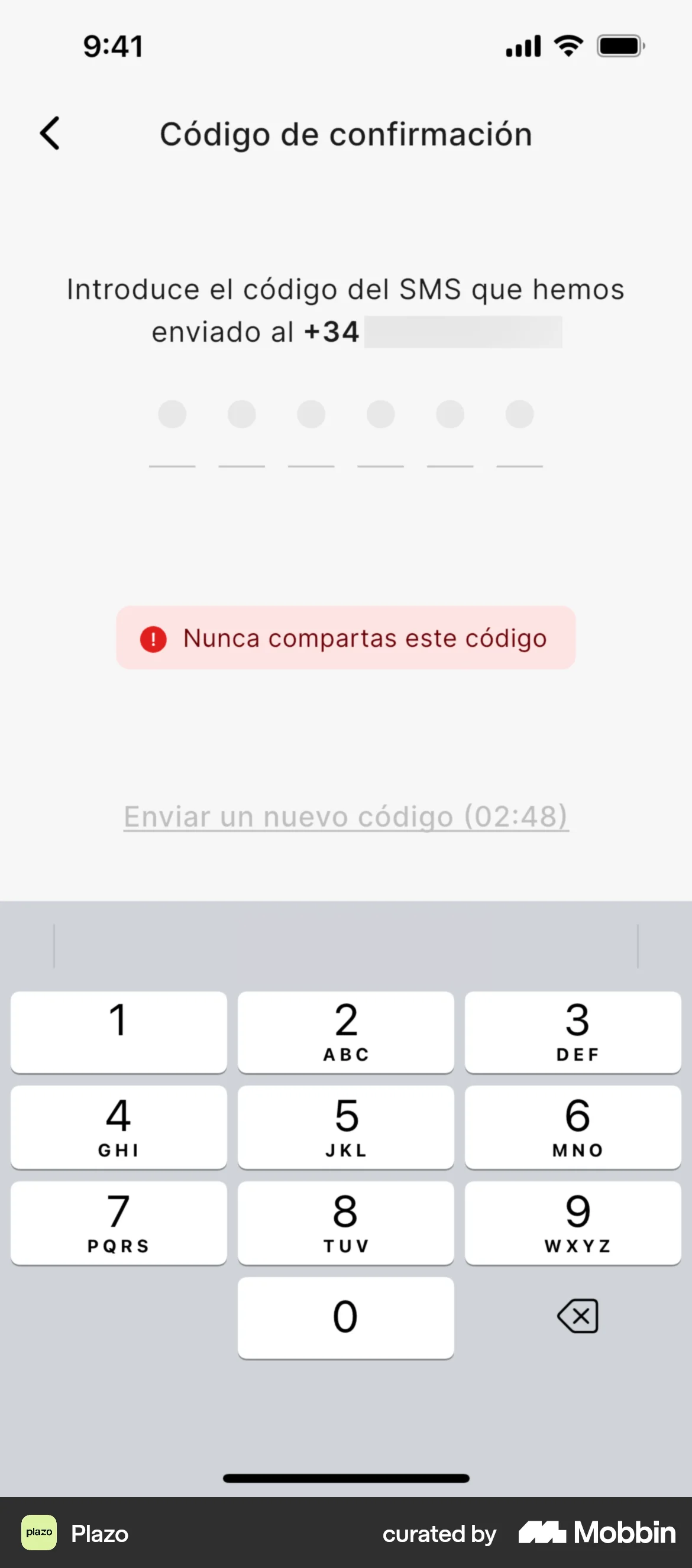 Plazo Onboarding screen