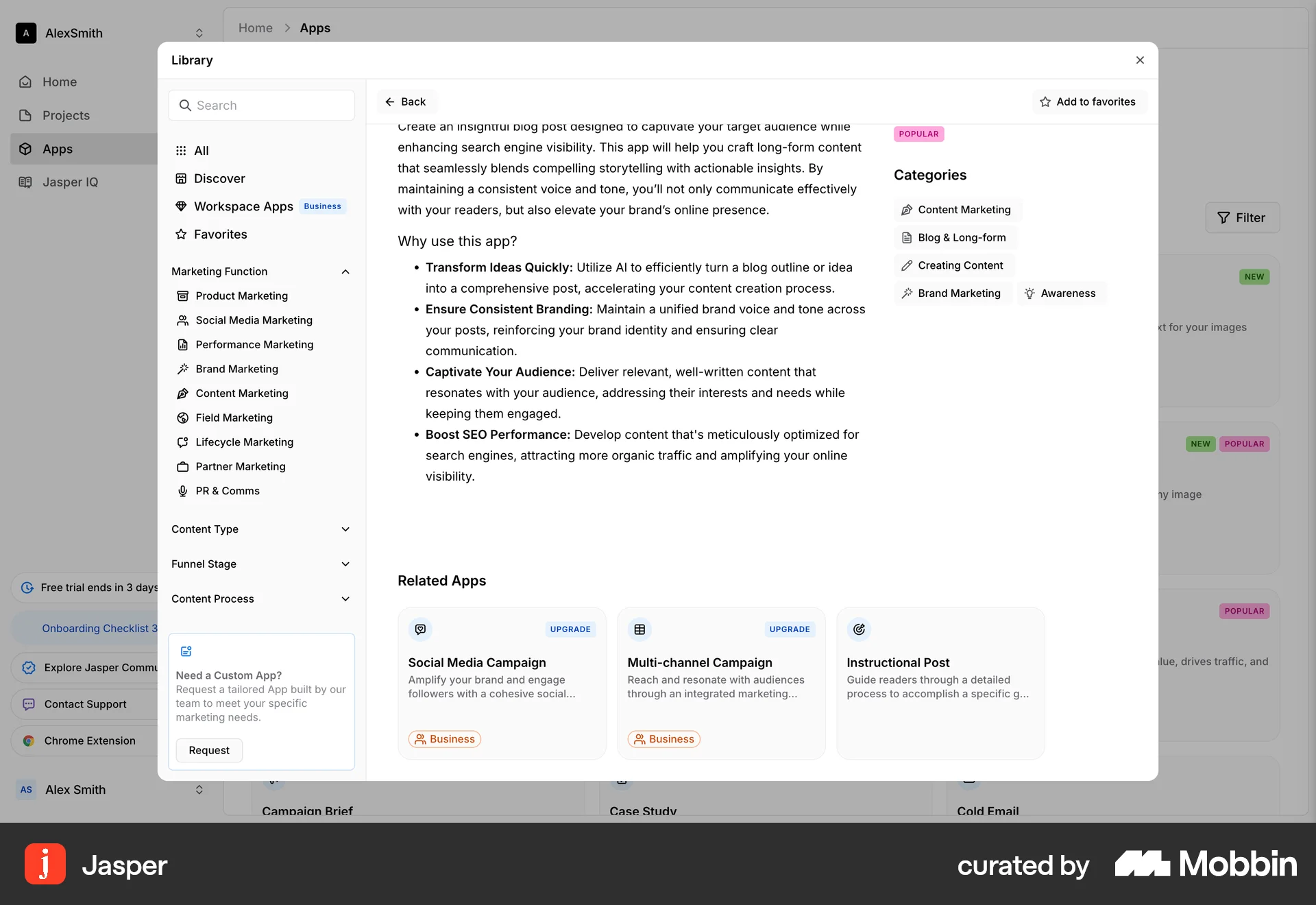 Jasper Web Suggestions & Similar Items screen