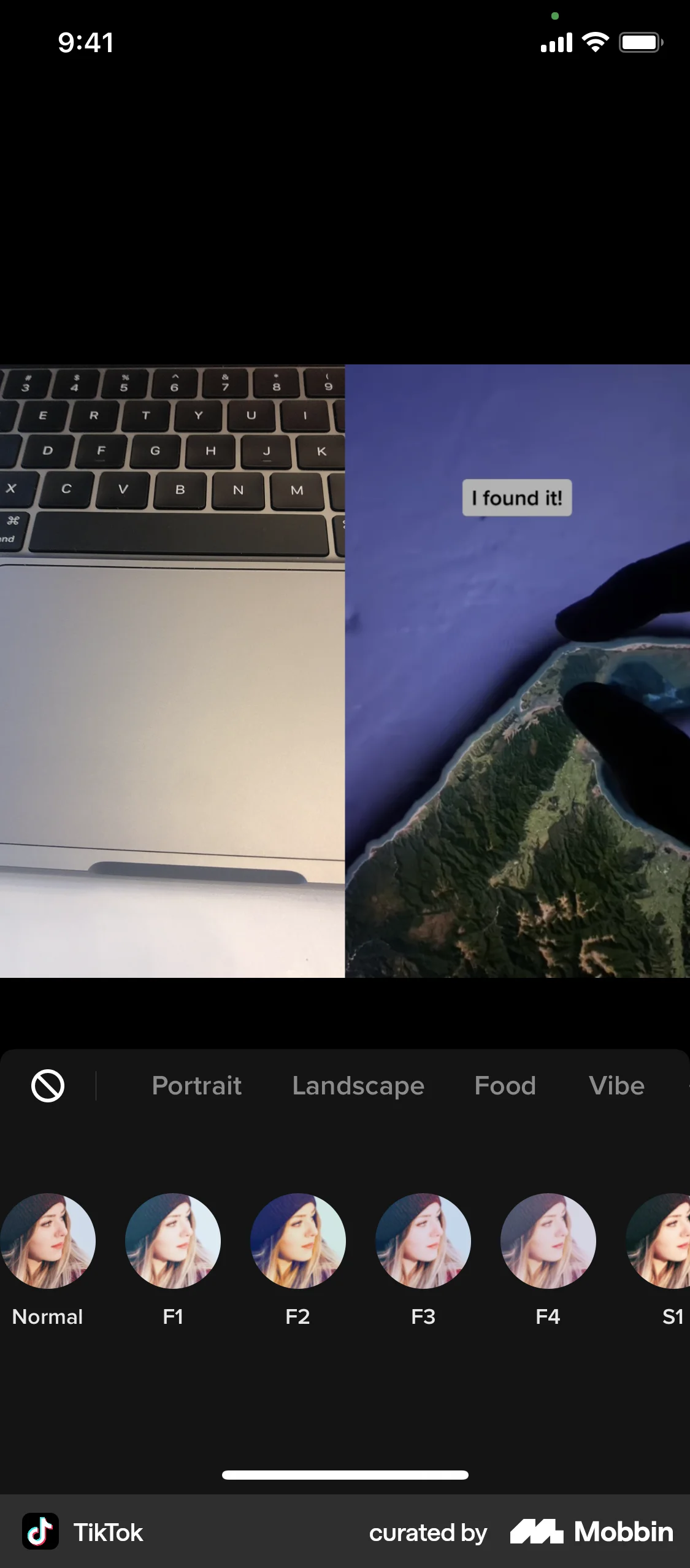 TikTok iOS Filters & Stickers screen