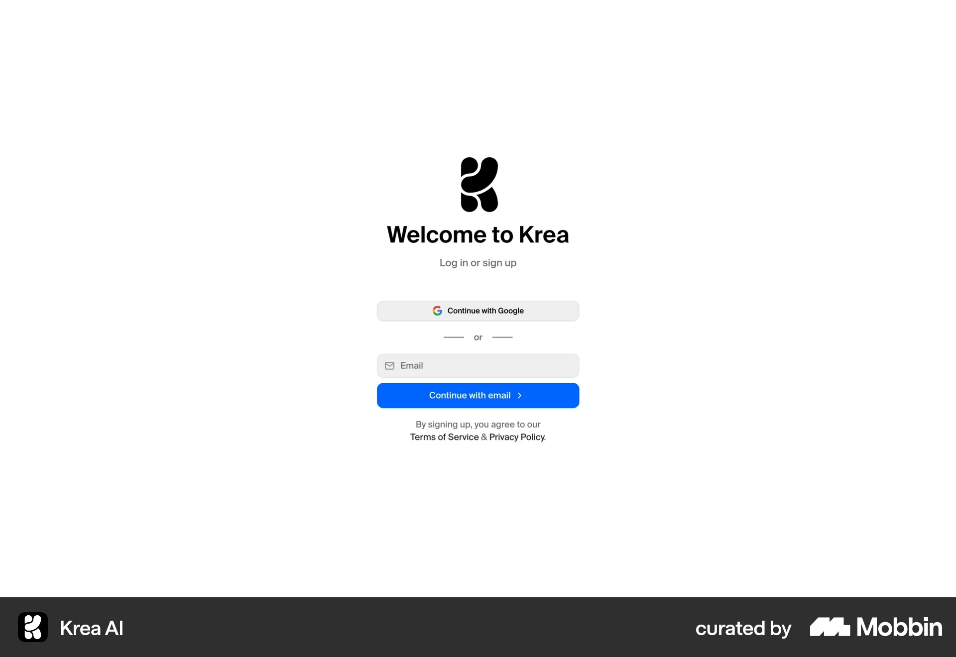 Krea AI Web Photo & Video App screen