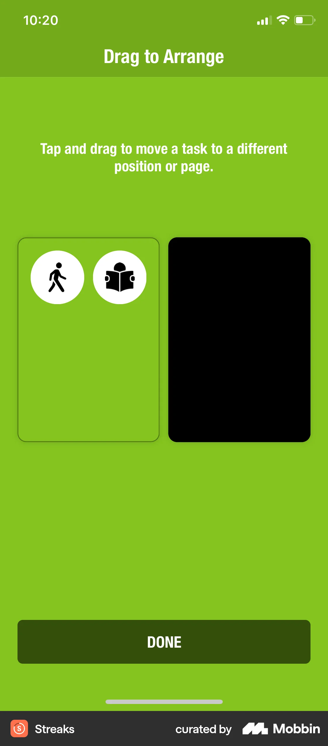 Streaks iOS Move screen