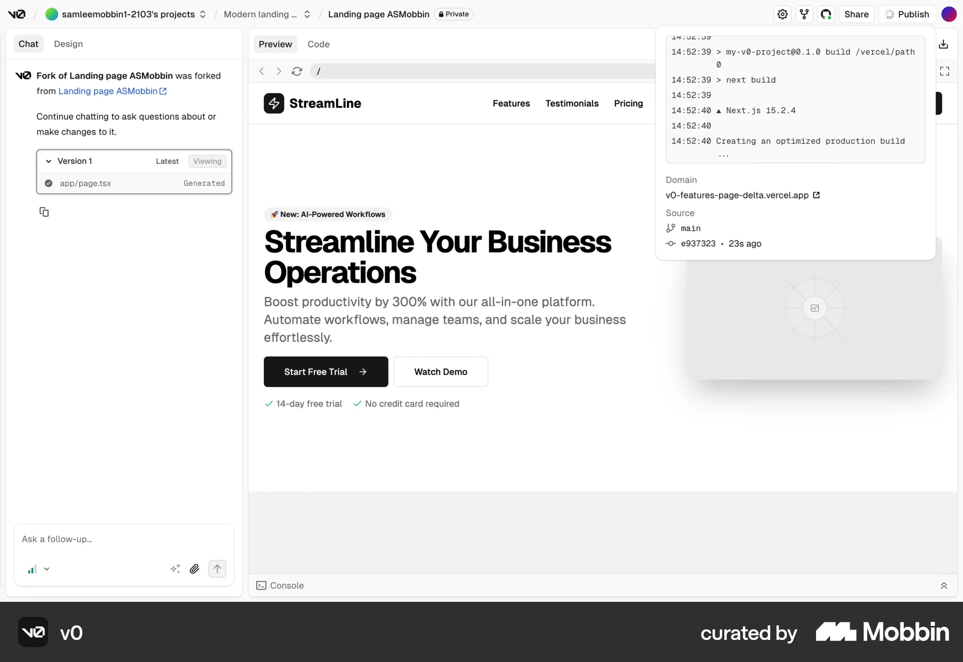 v0 Web Date & Time screen