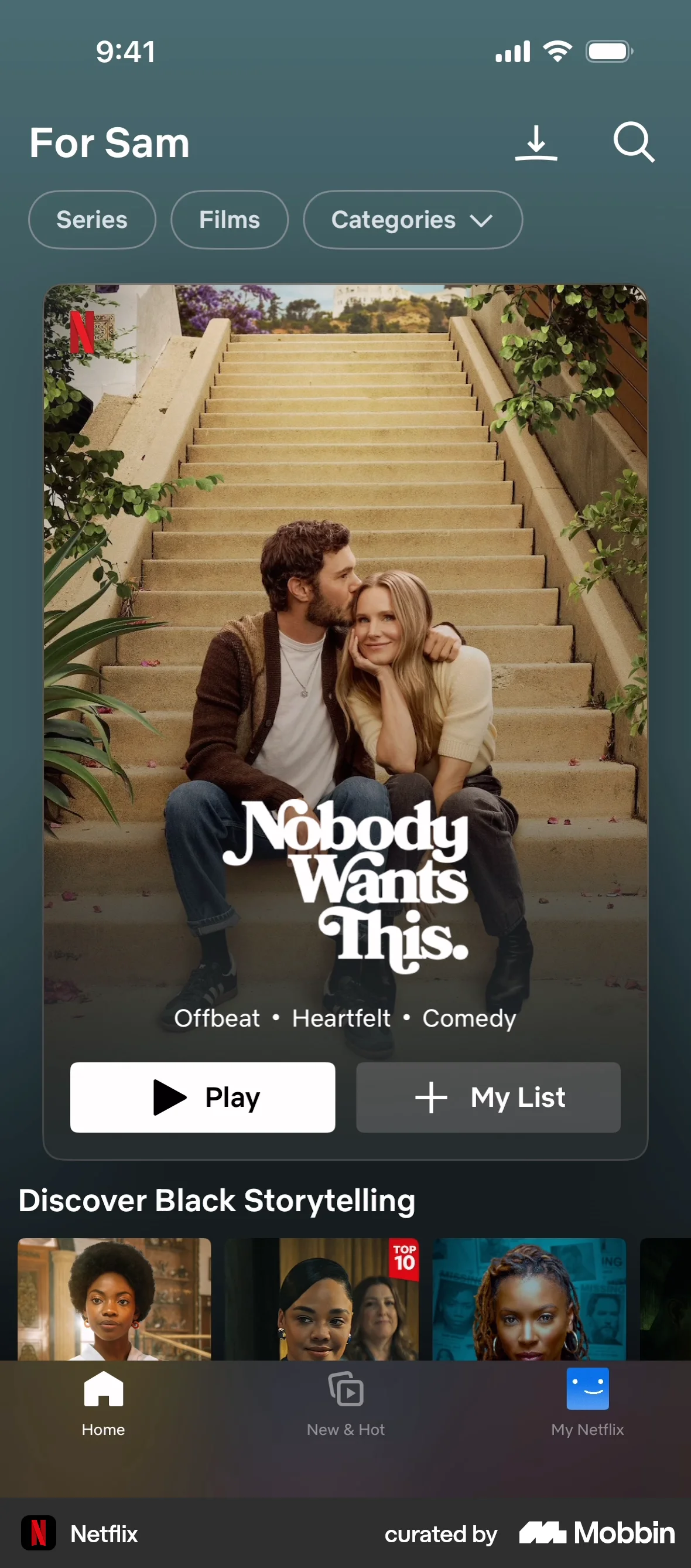 Netflix iOS Mobile App Design screen