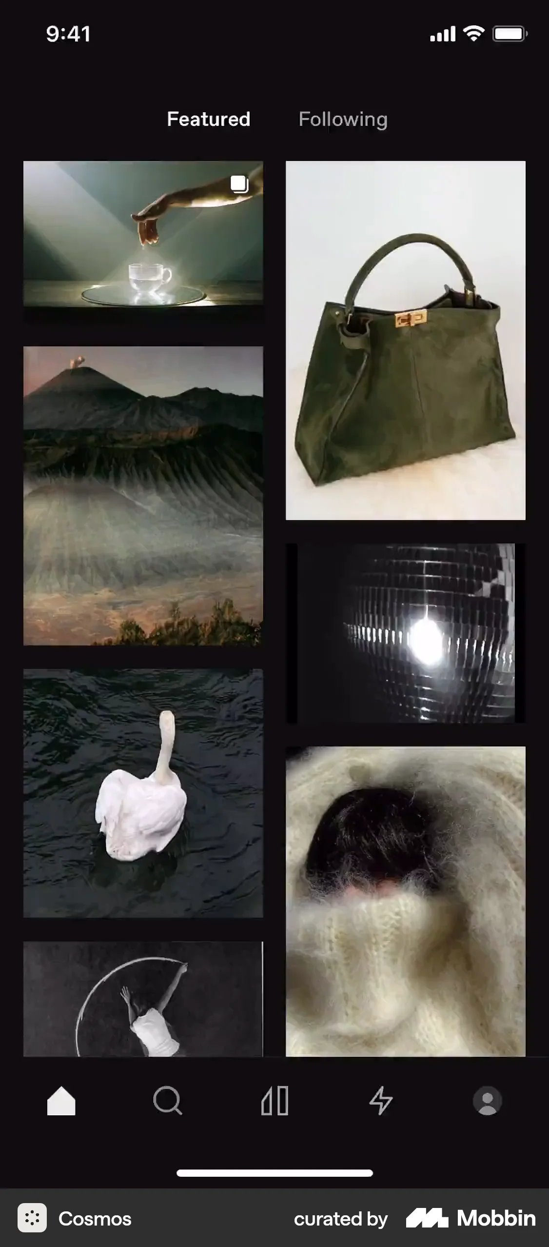 Cosmos iOS screen containing Tab UI element