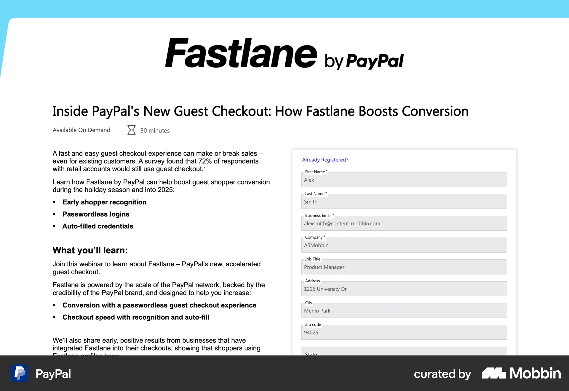 PayPal Web Other Action screen