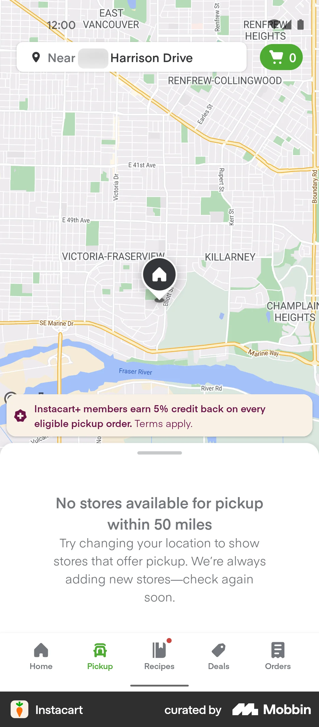 Instacart Android Error screen