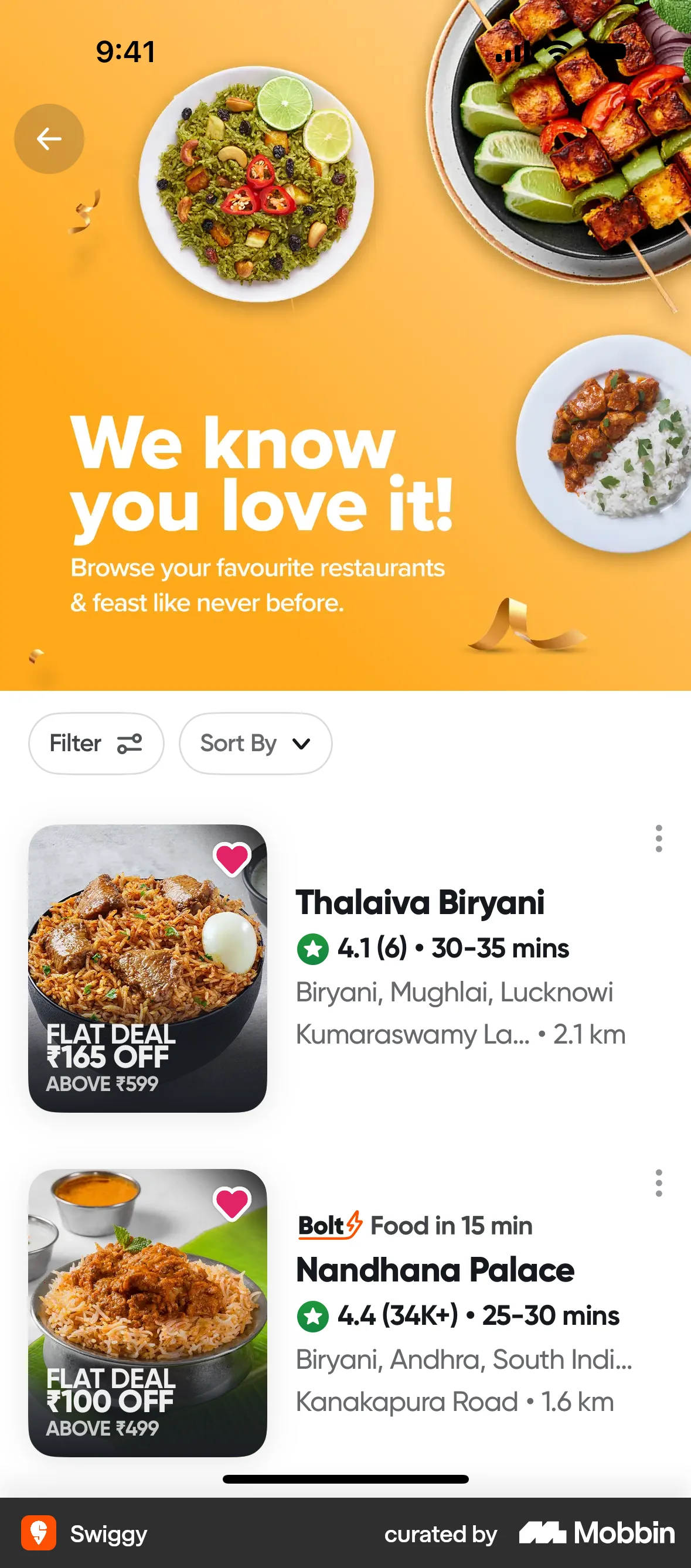 Swiggy iOS Bookmarks & Collections screen