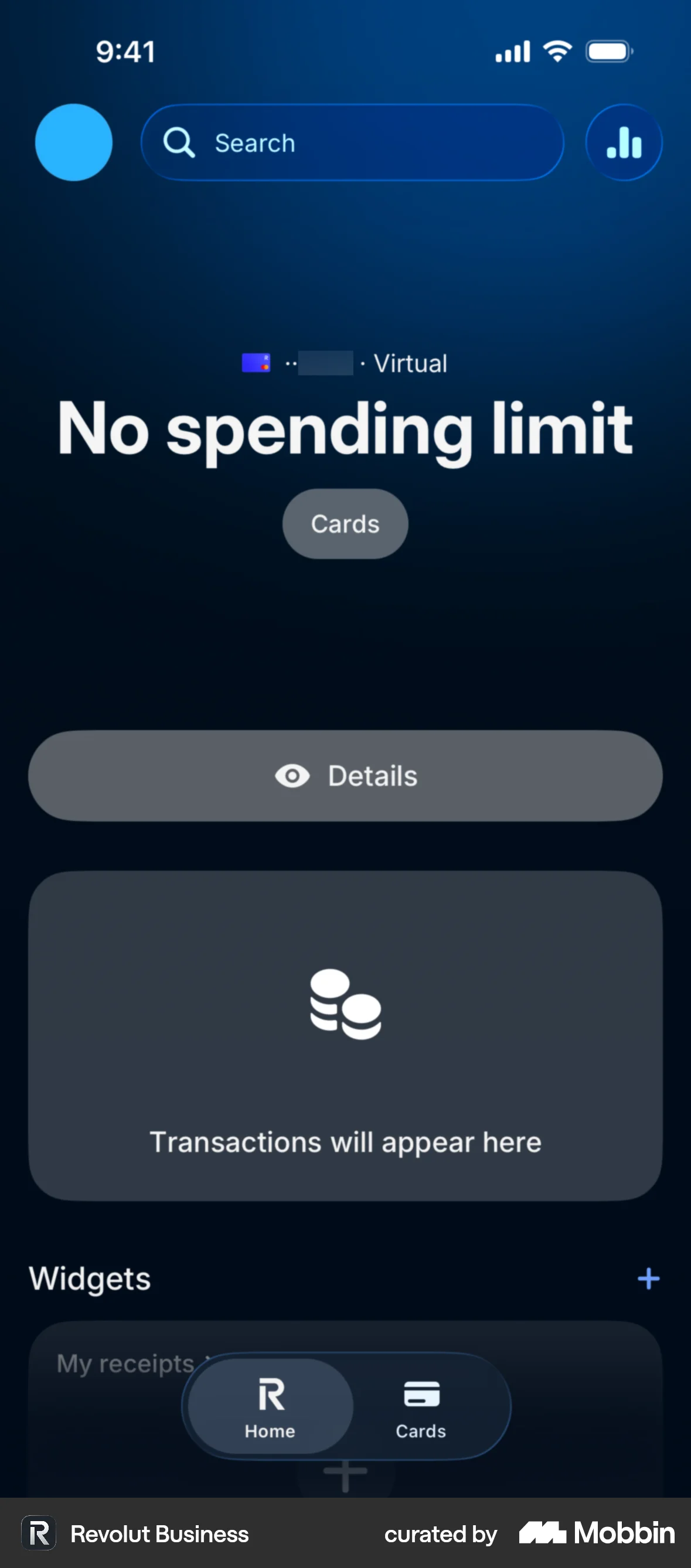 Revolut Business iOS Mobile App Design screen