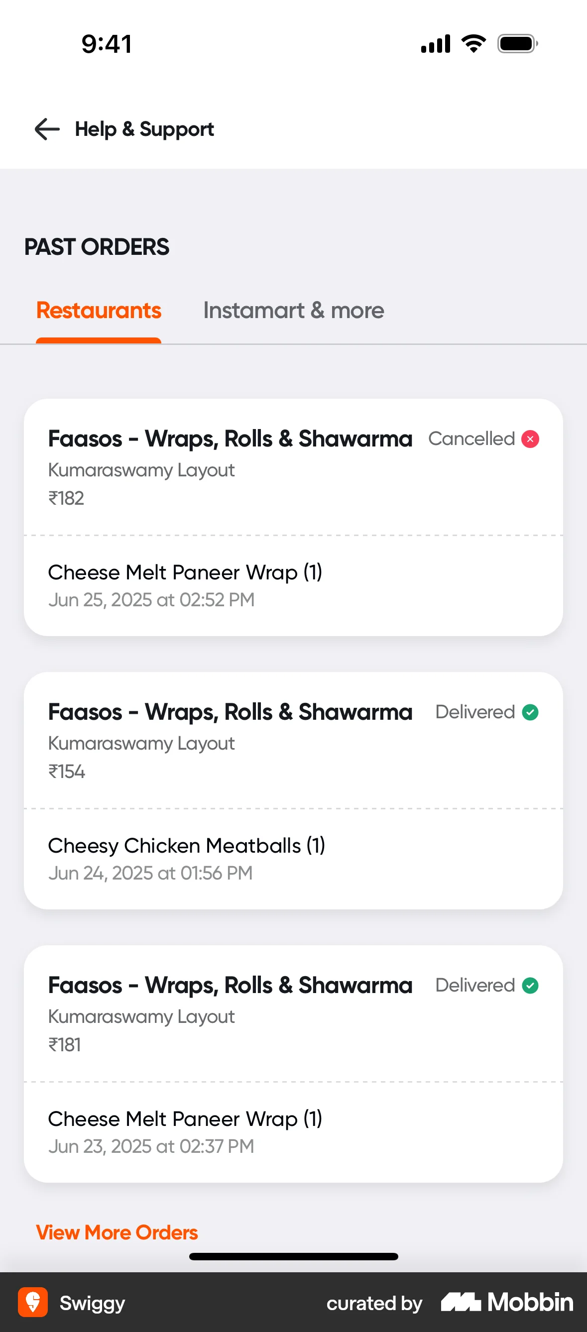 Swiggy iOS Date & Time screen
