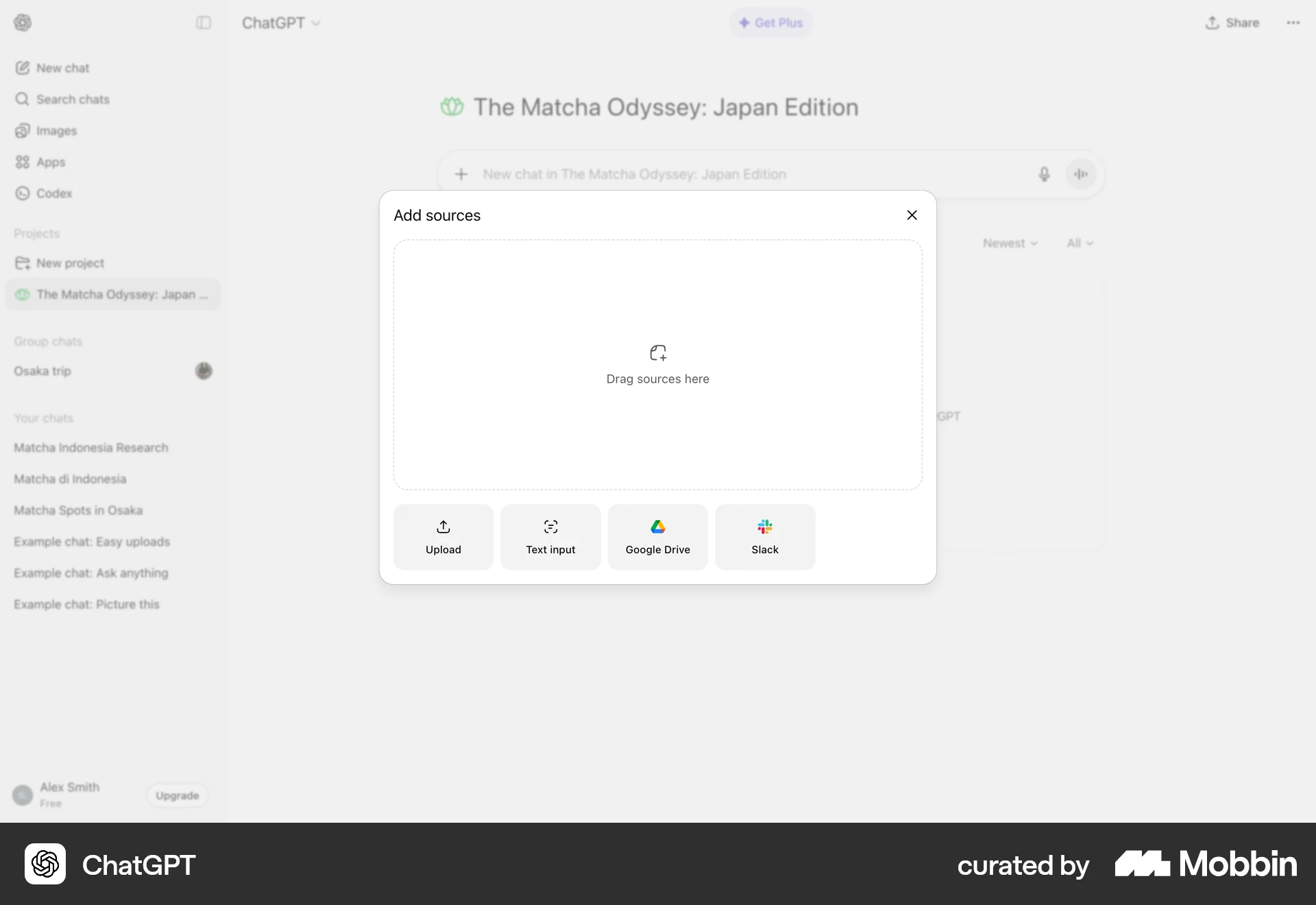 ChatGPT Web screen containing File Upload UI element