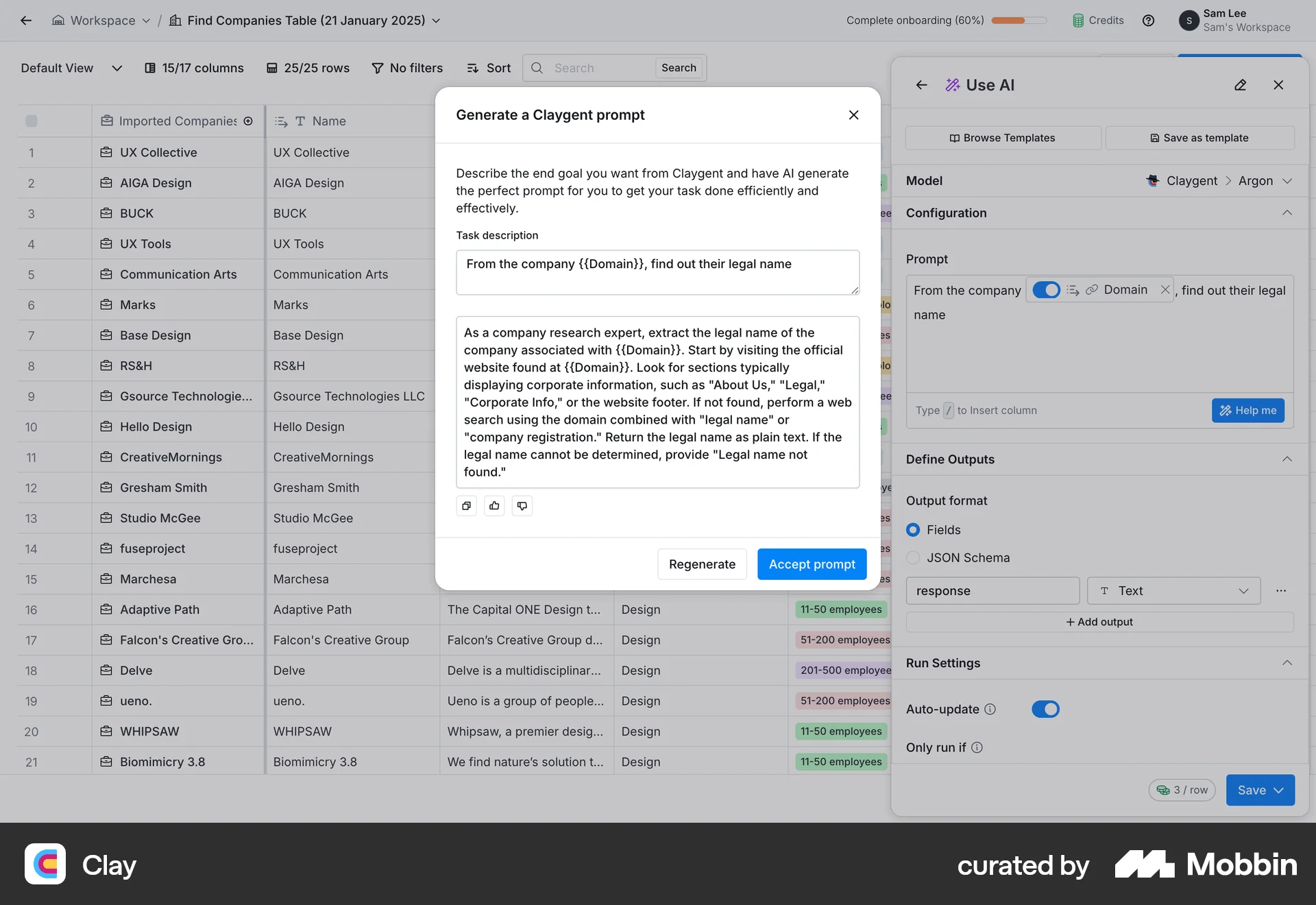 Clay Web screen containing Rating Control UI element
