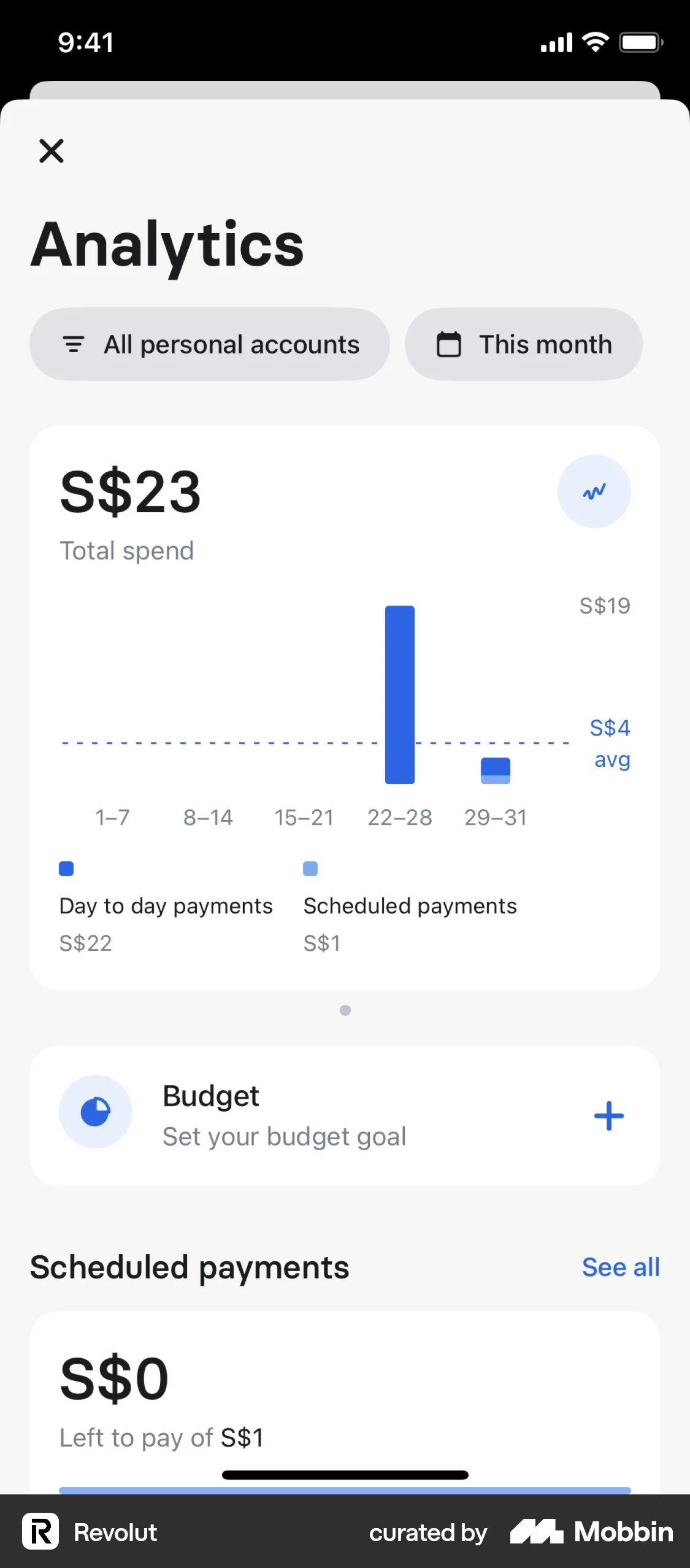 Revolut iOS Bank App Design screen