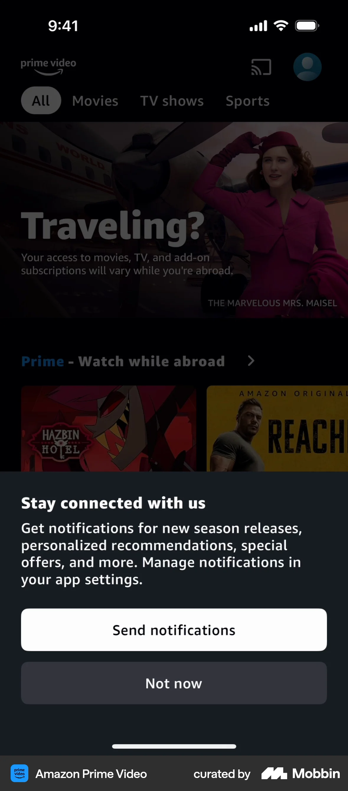 Prime Video iOS Permission screen