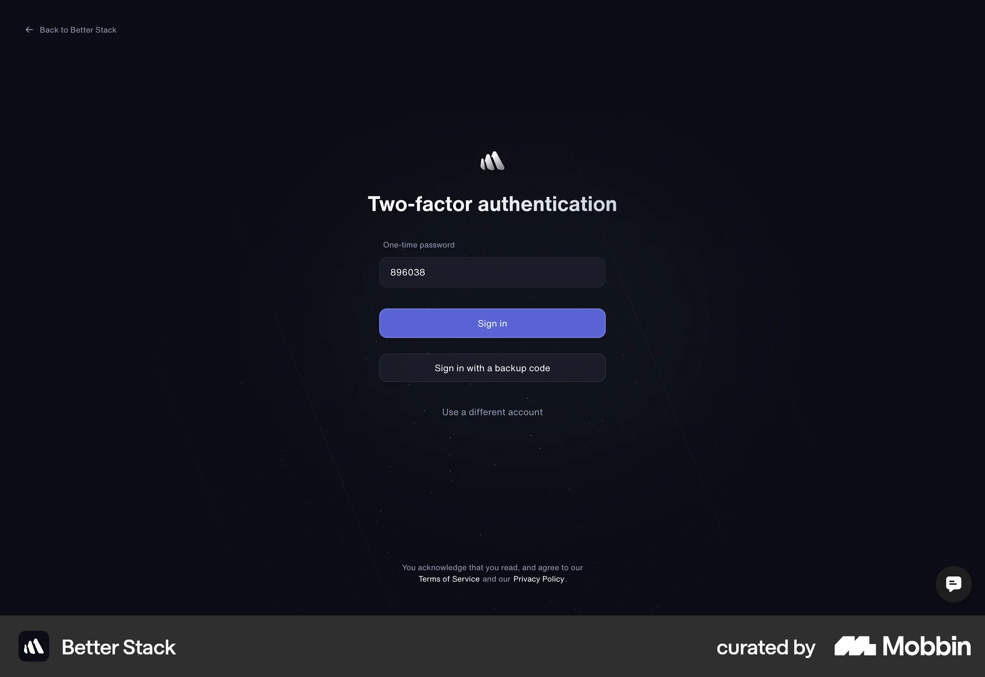 Better Stack Web Verification screen