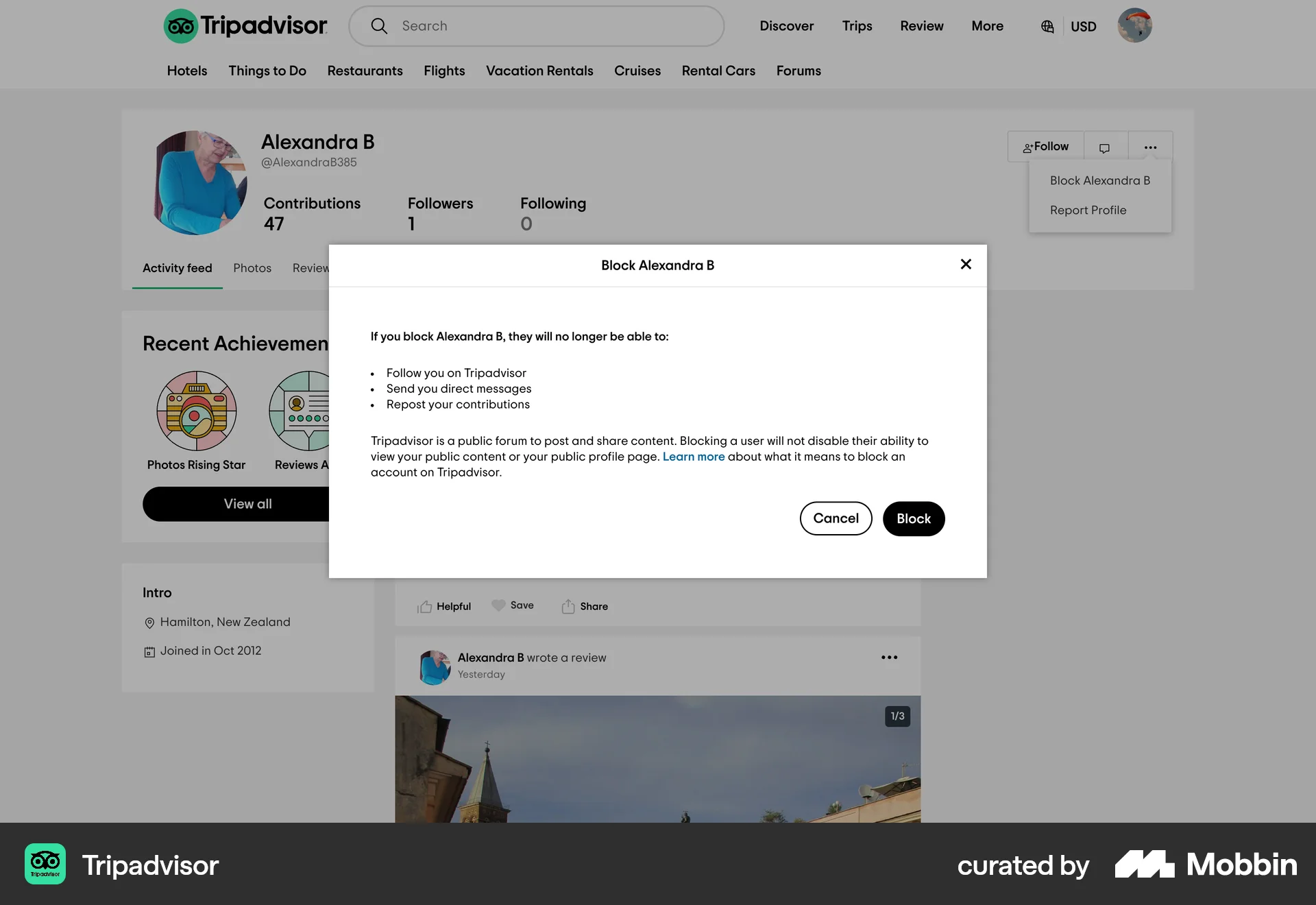Tripadvisor Web Ban & Block screen