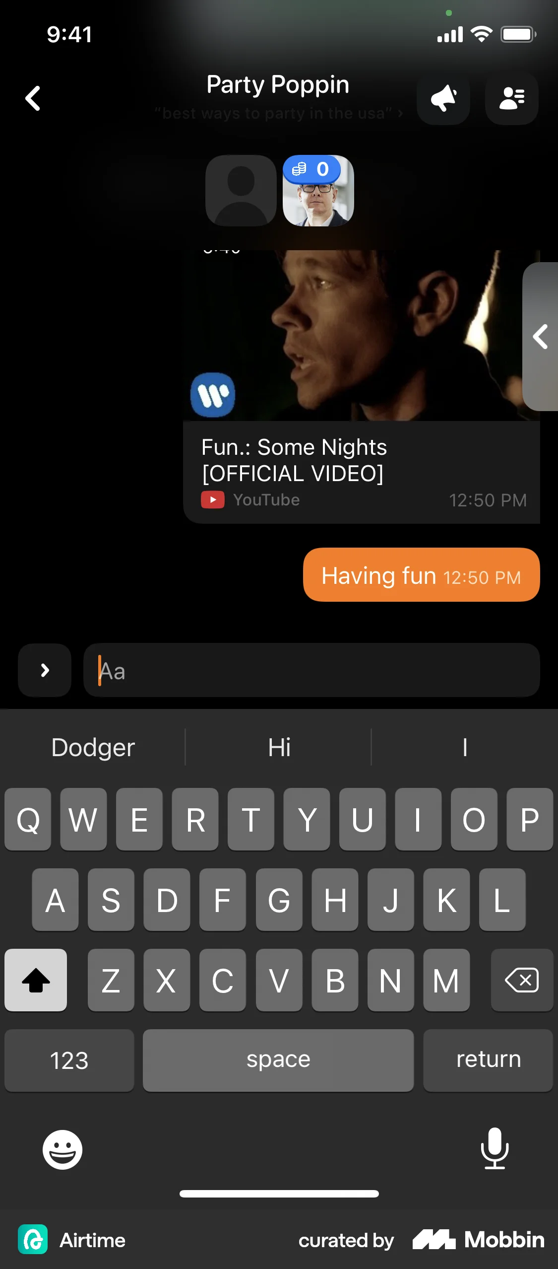 Airtime iOS Groups & Community screen