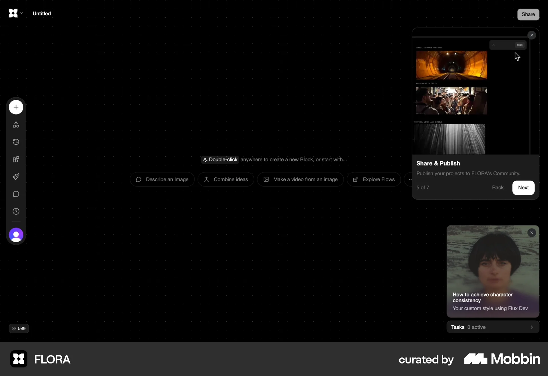 FLORA Web Graphics & Design App screen