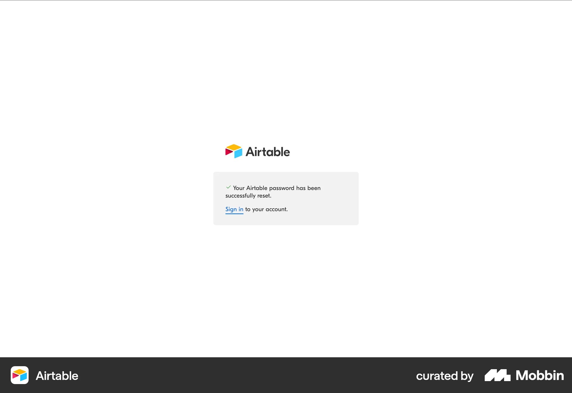 Airtable Web Forgot Password screen