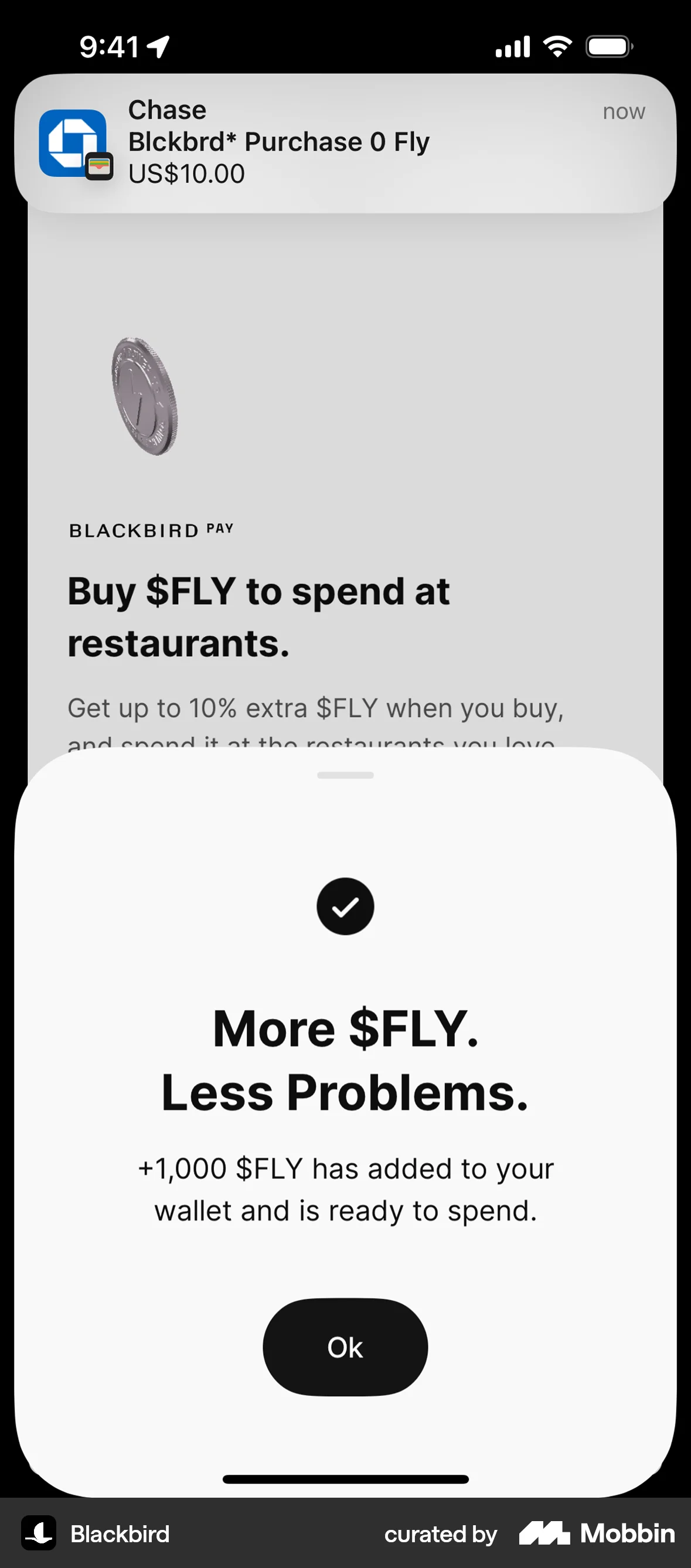 Blackbird iOS Order Confirmation screen