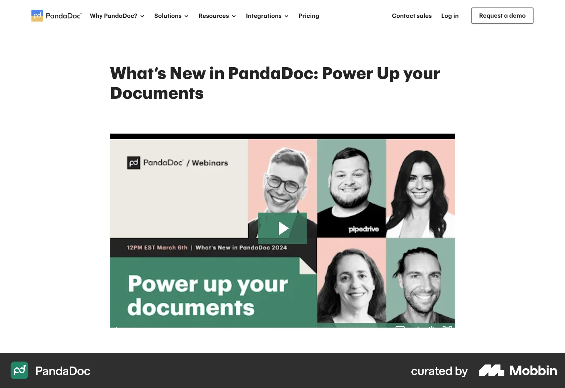 PandaDoc Web Event Detail screen