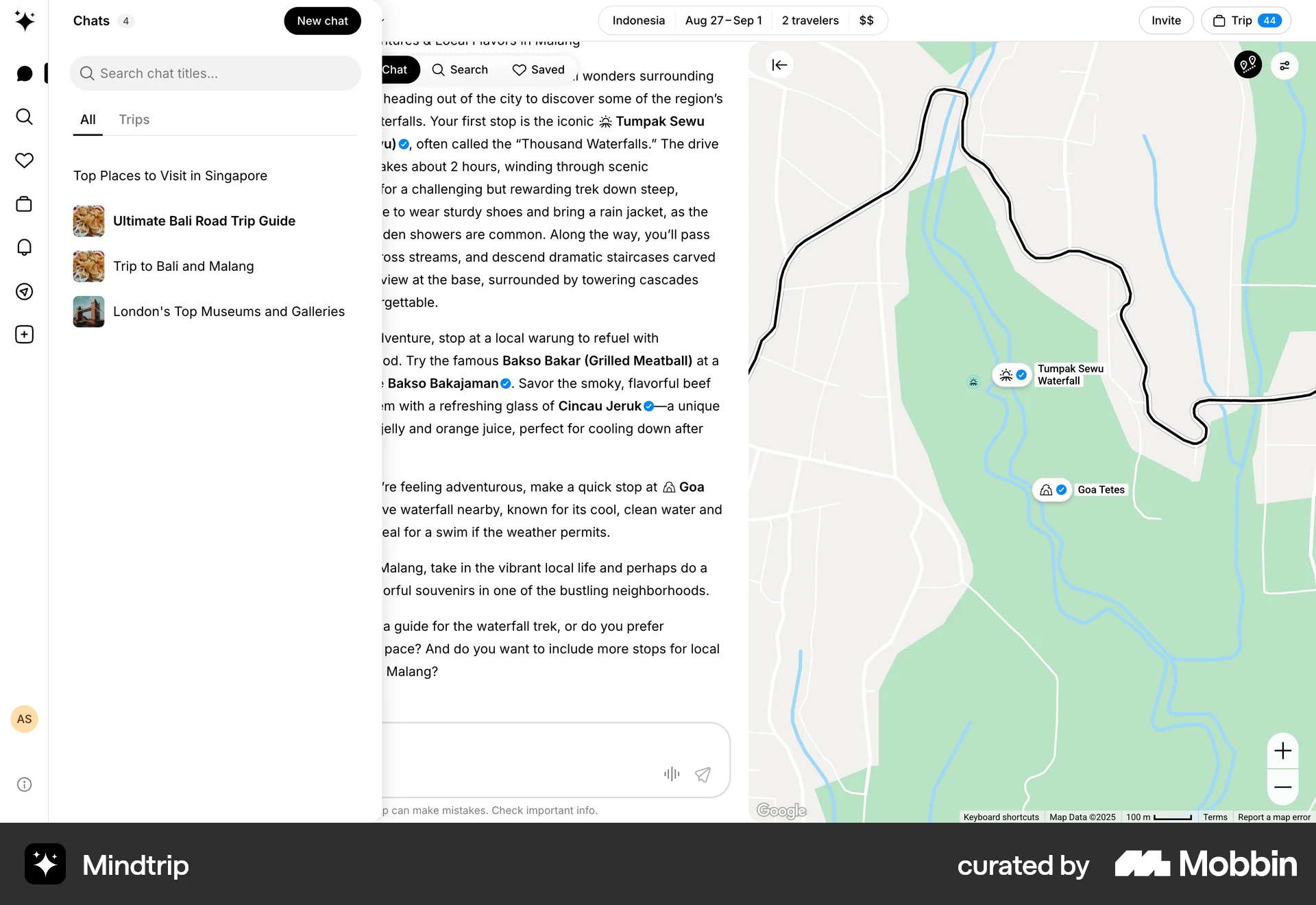 Mindtrip Web Emails & Messages screen