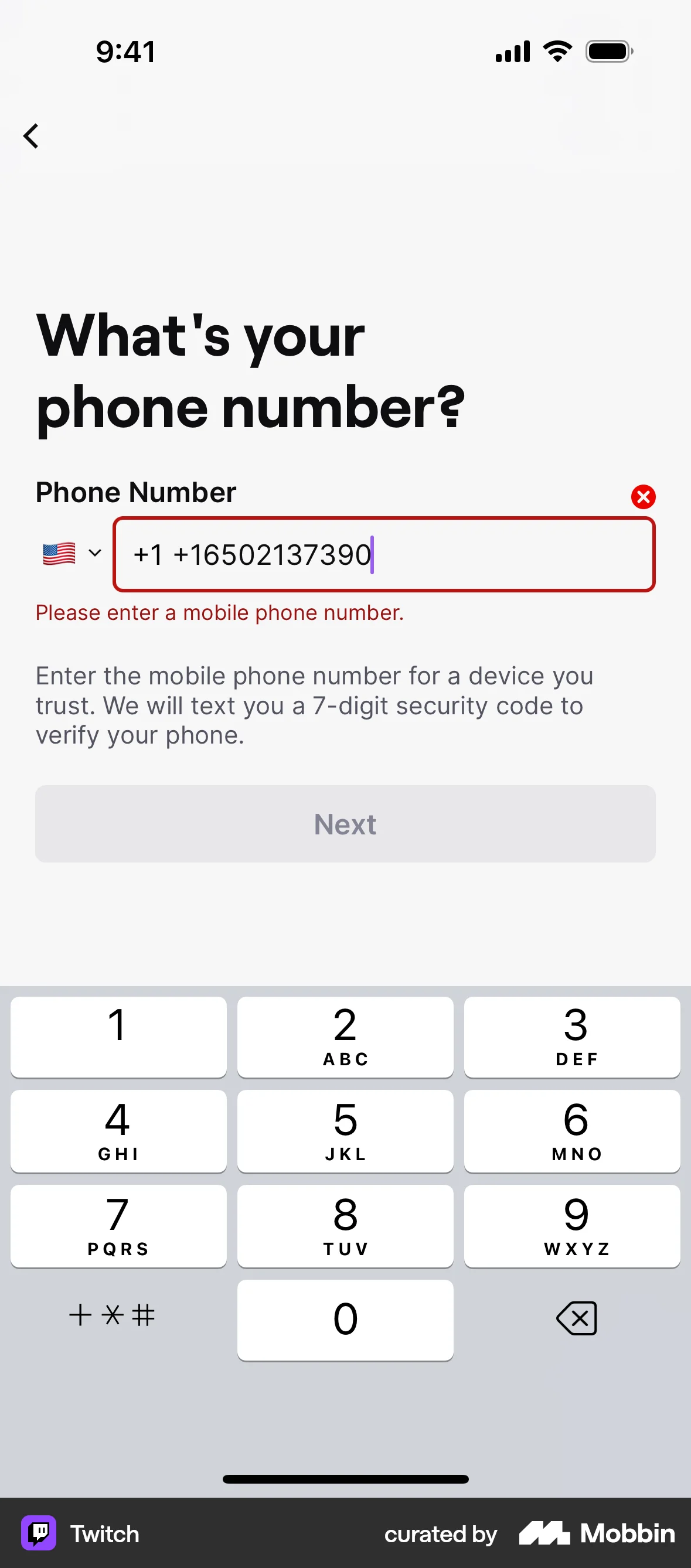 Twitch iOS Error screen
