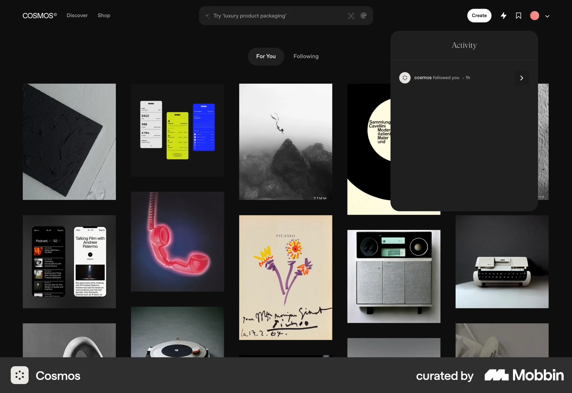 Cosmos Web Notifications screen