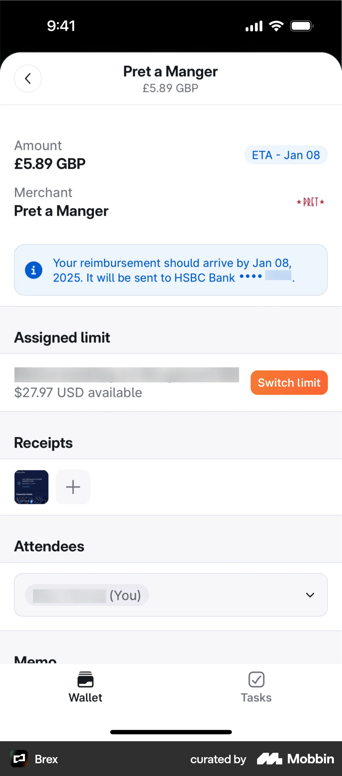 Brex iOS screen containing Banner UI element