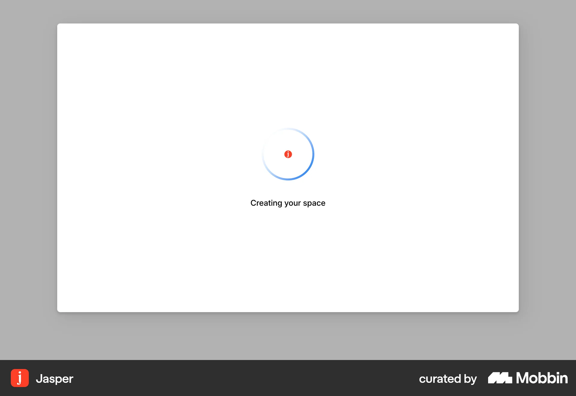 Jasper Web screen containing Loading Indicator UI element