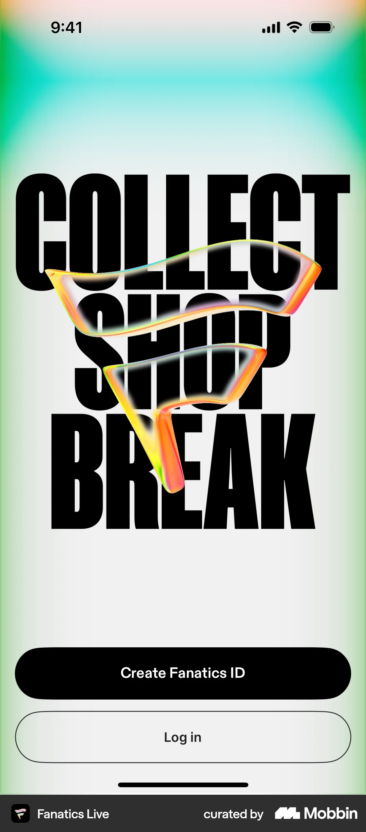 Fanatics Live iOS Welcome & Get Started screen