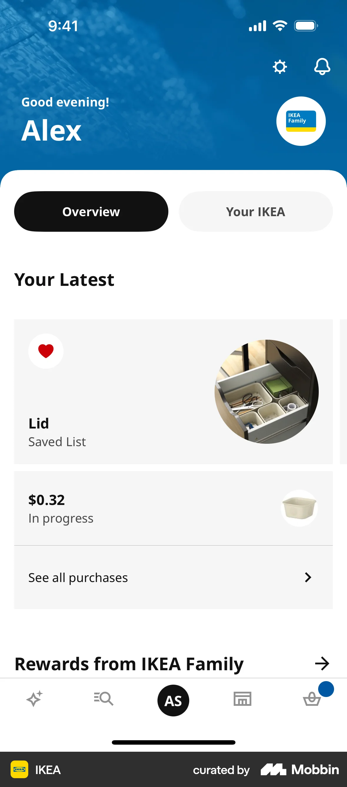 IKEA iOS My Account & Profile screen